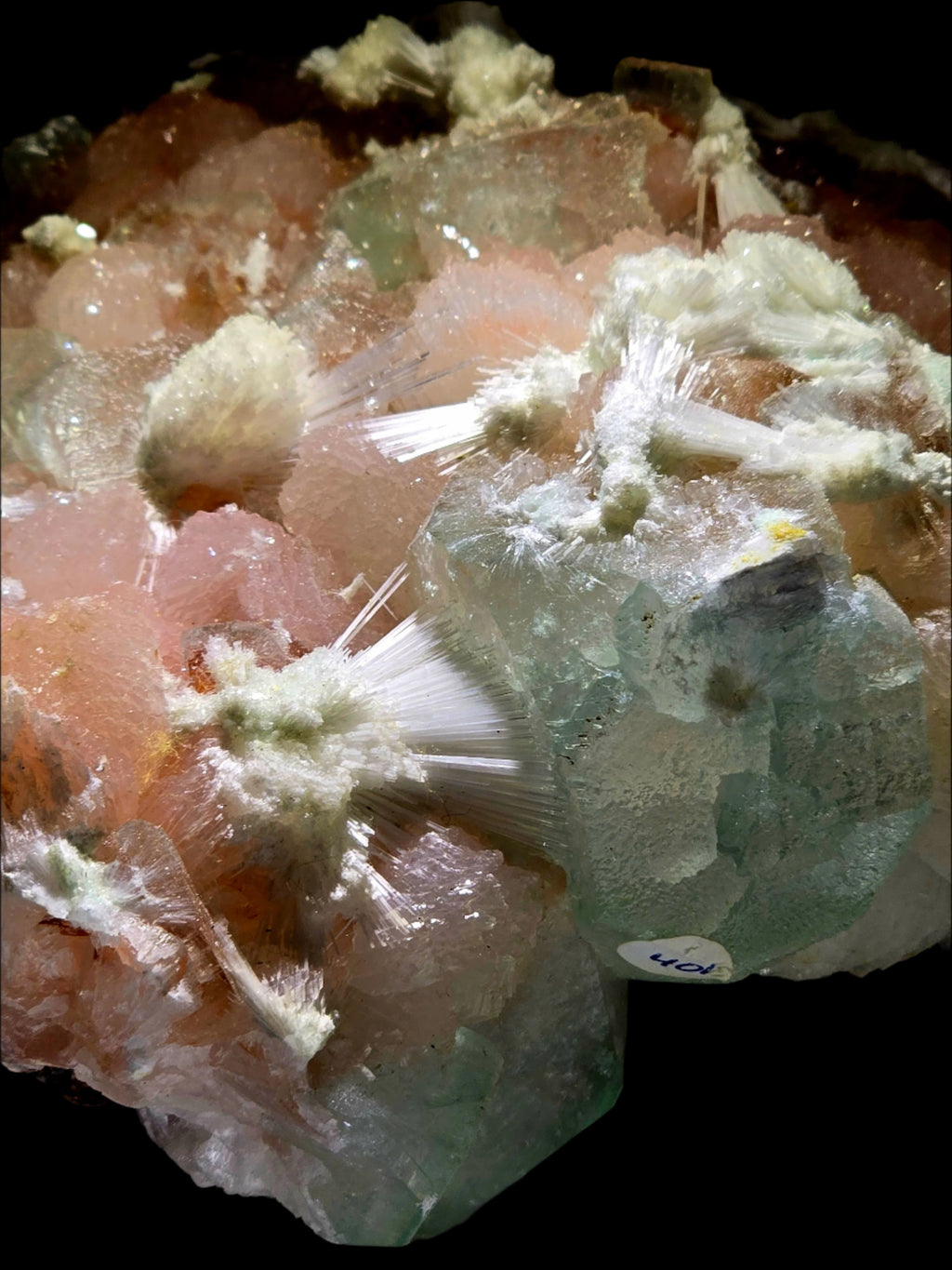 APOPHILLITE with STILBITE and NATROLITE (large cabinet)