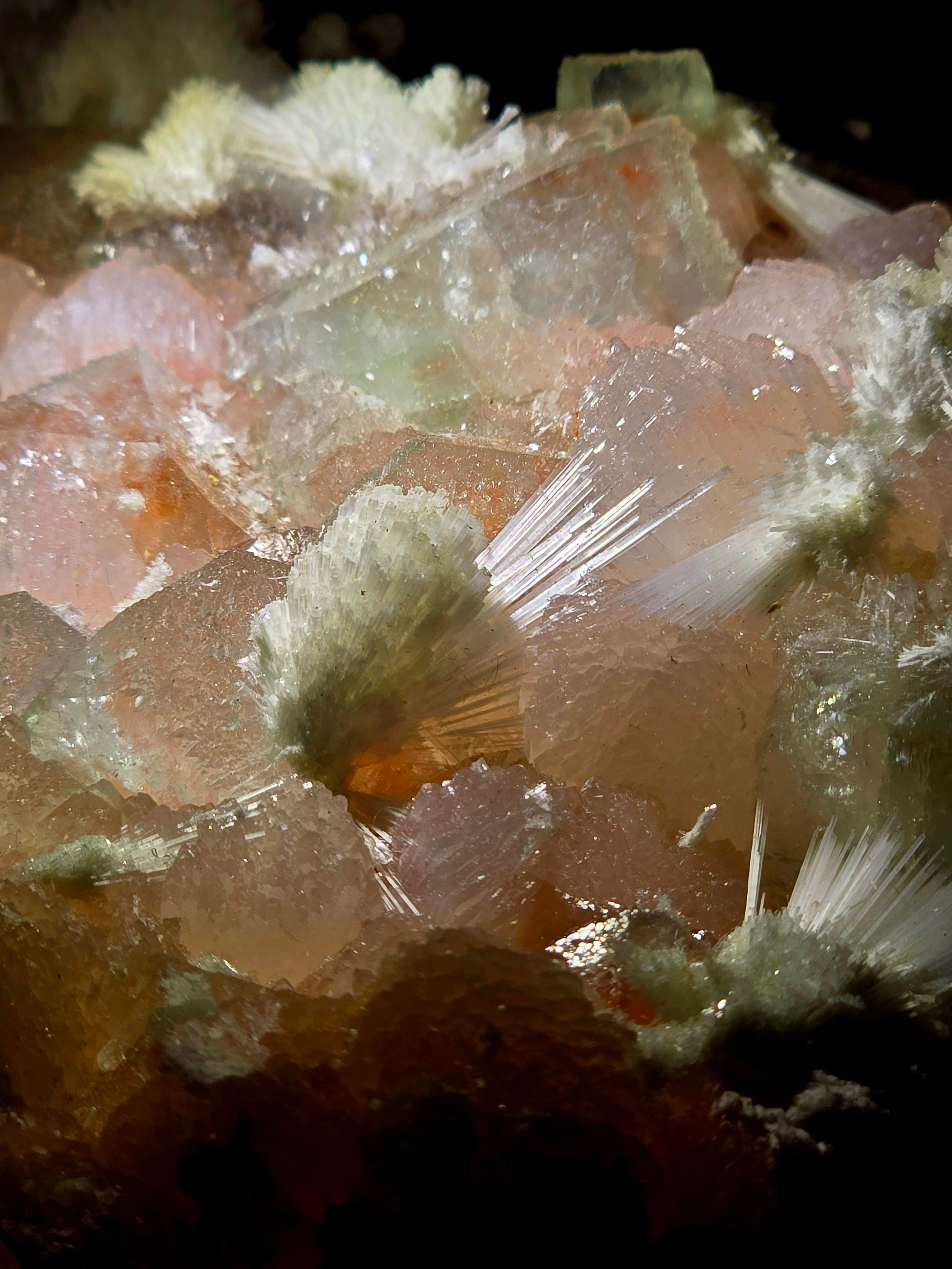 APOPHILLITE with STILBITE and NATROLITE (large cabinet)