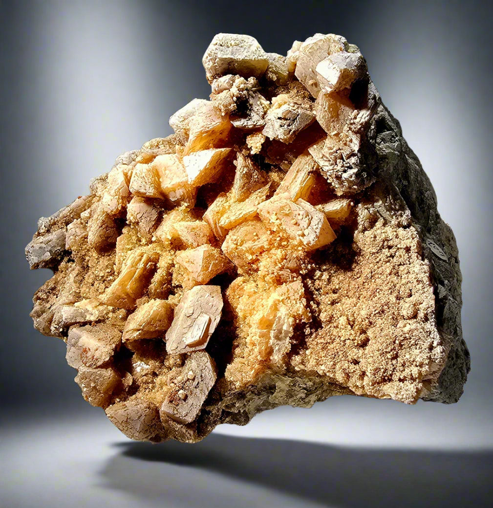 COLEMANITE (UNUSUAL MASSIVE CRYSTALS) (large cabinet)