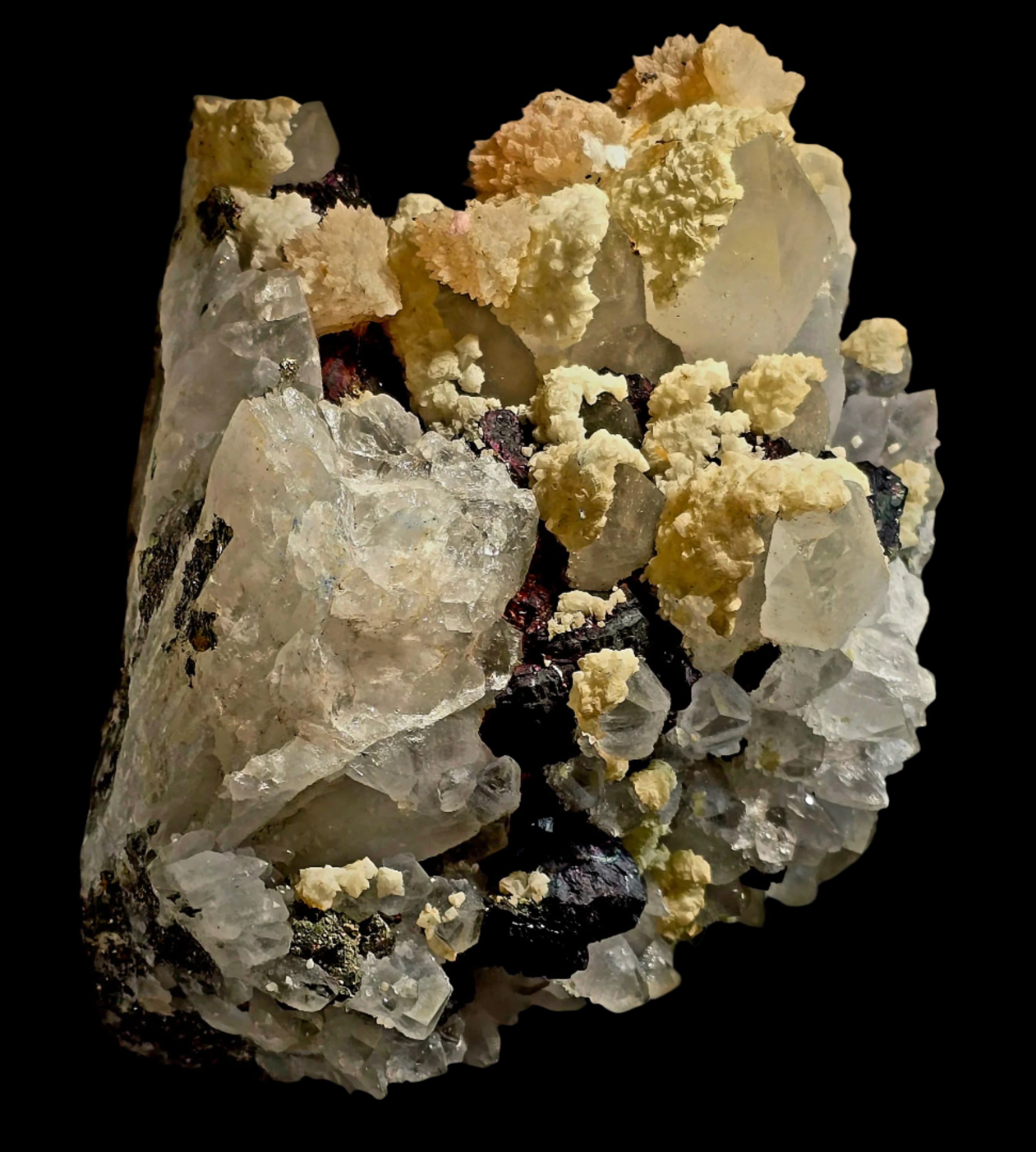 CHALCOPYRITE, SPHALERITE, PYRITE, QUARTZ, CALCITE (large cabinet)