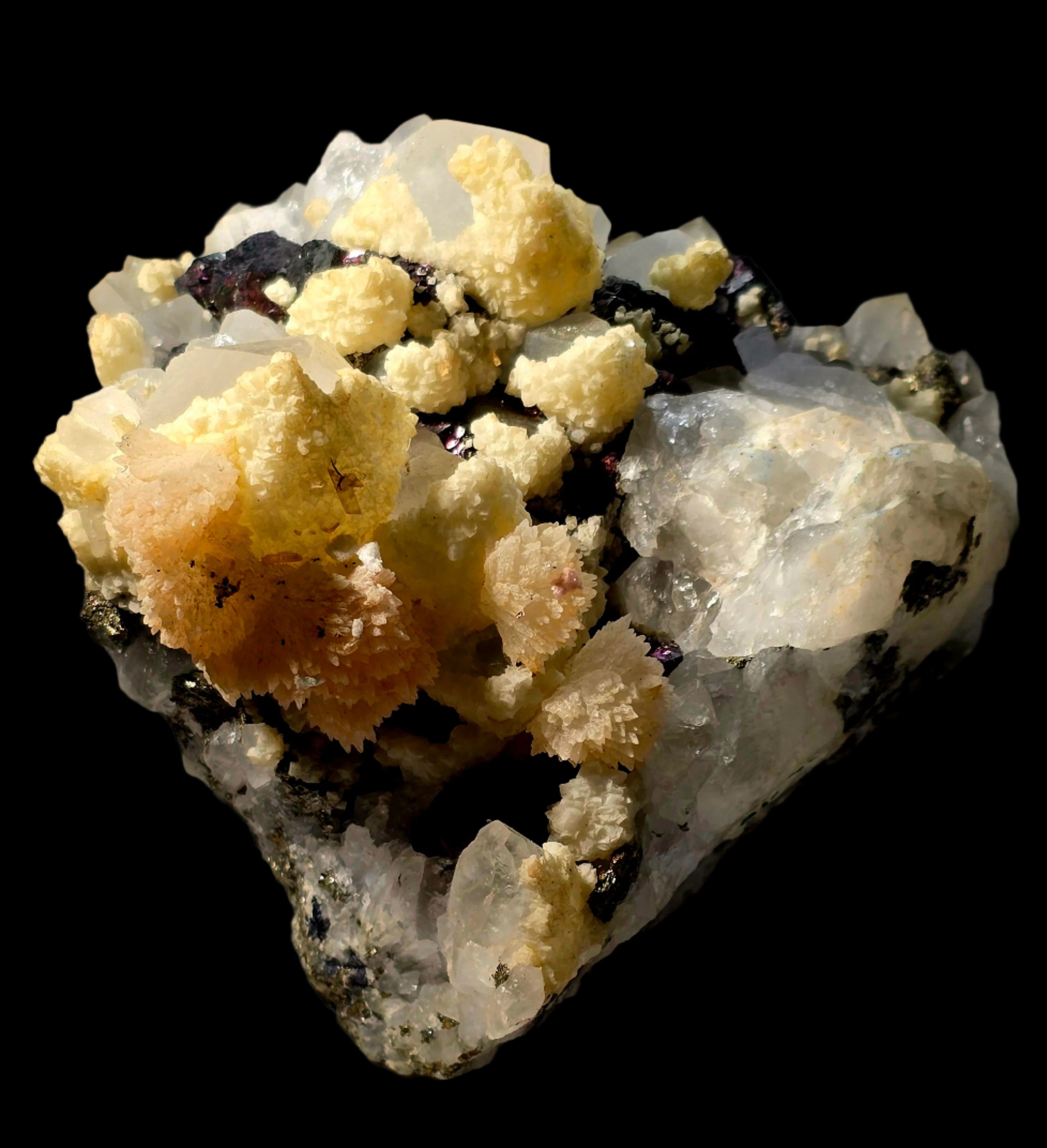 CHALCOPYRITE, SPHALERITE, PYRITE, QUARTZ, CALCITE (large cabinet)