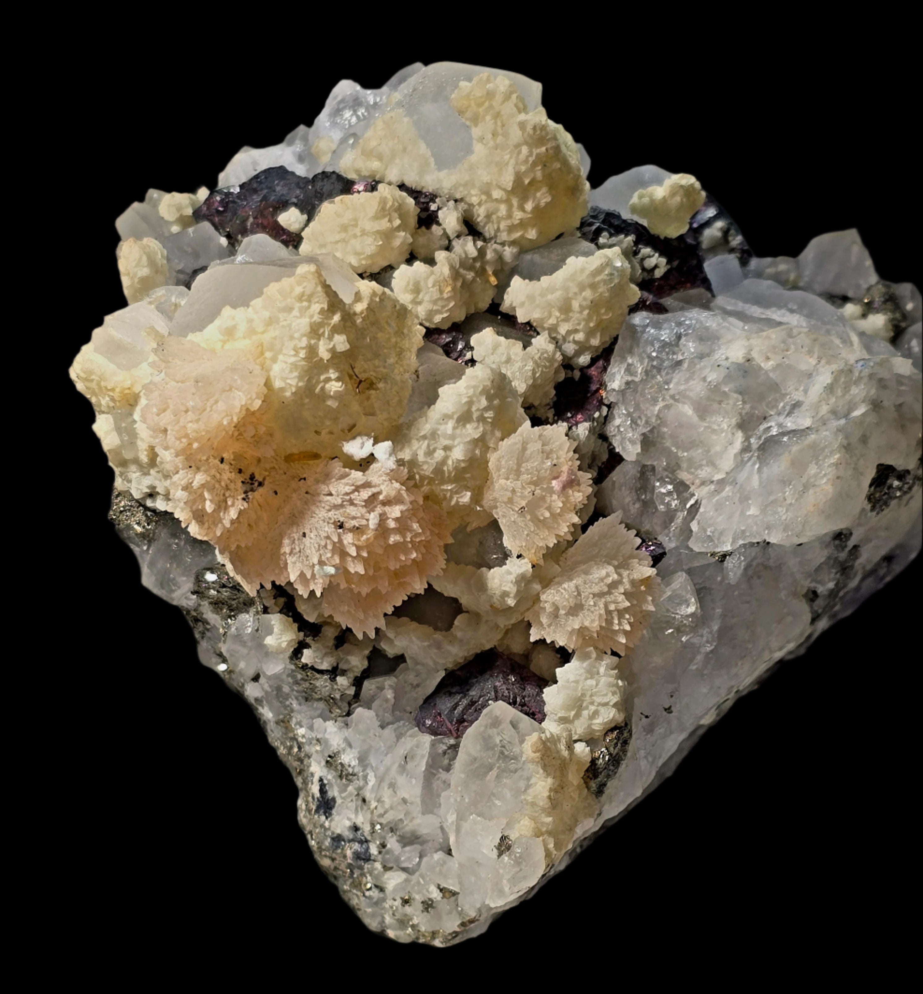 CHALCOPYRITE, SPHALERITE, PYRITE, QUARTZ, CALCITE (large cabinet)