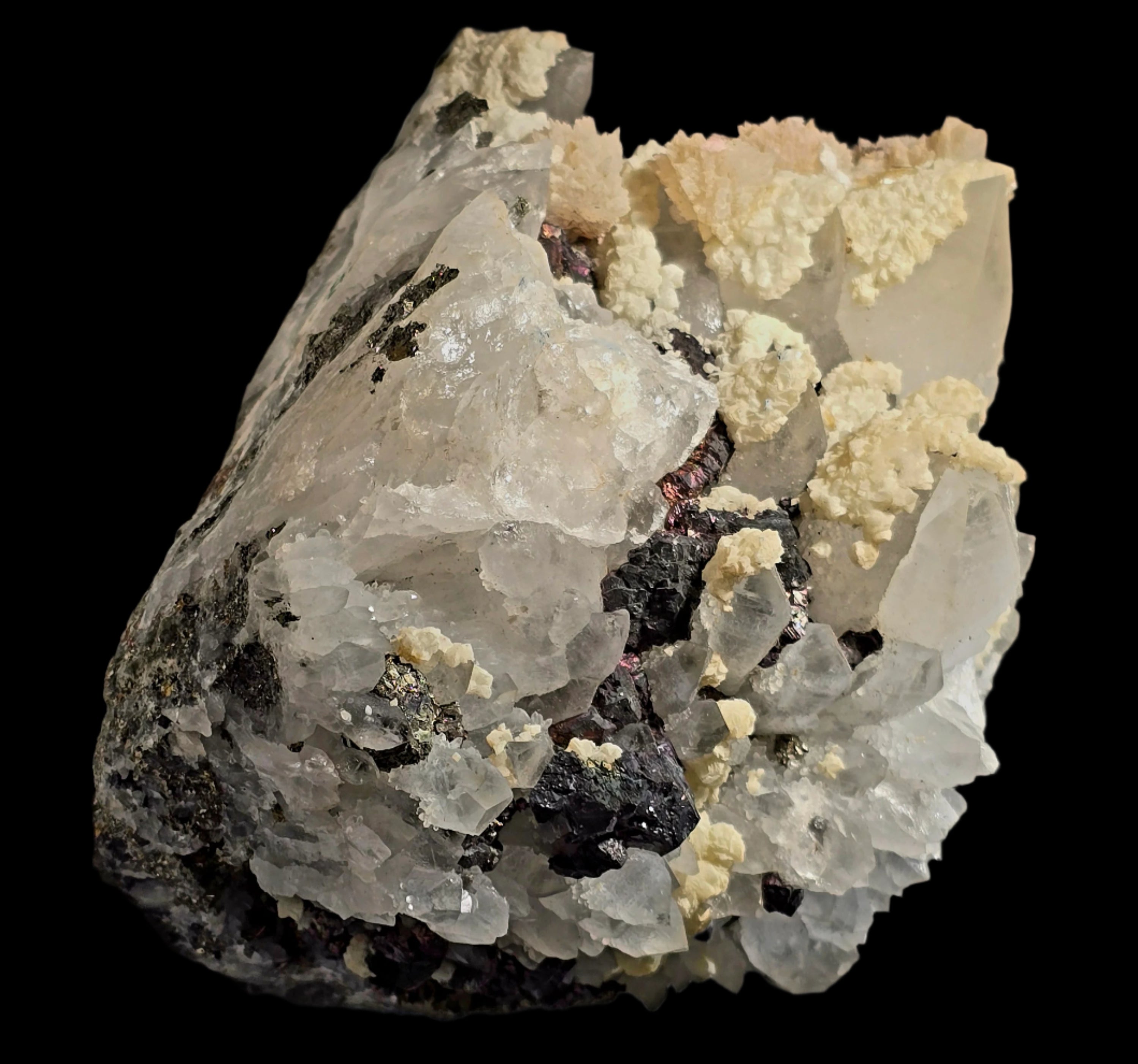 CHALCOPYRITE, SPHALERITE, PYRITE, QUARTZ, CALCITE (large cabinet)
