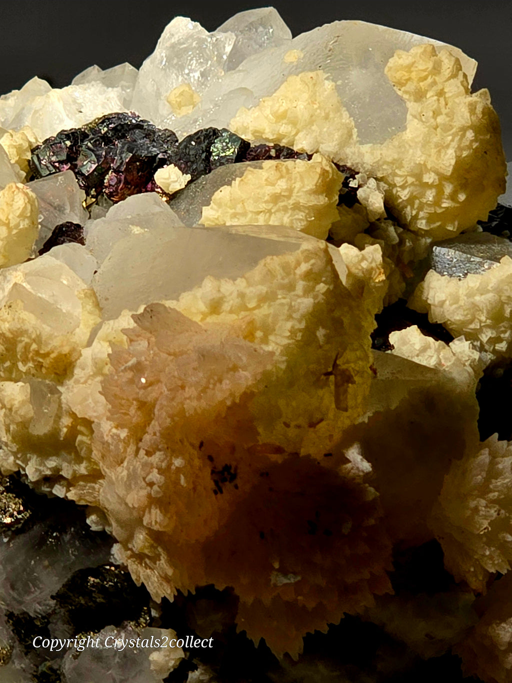 CHALCOPYRITE, SPHALERITE, PYRITE, QUARTZ, CALCITE (large cabinet)