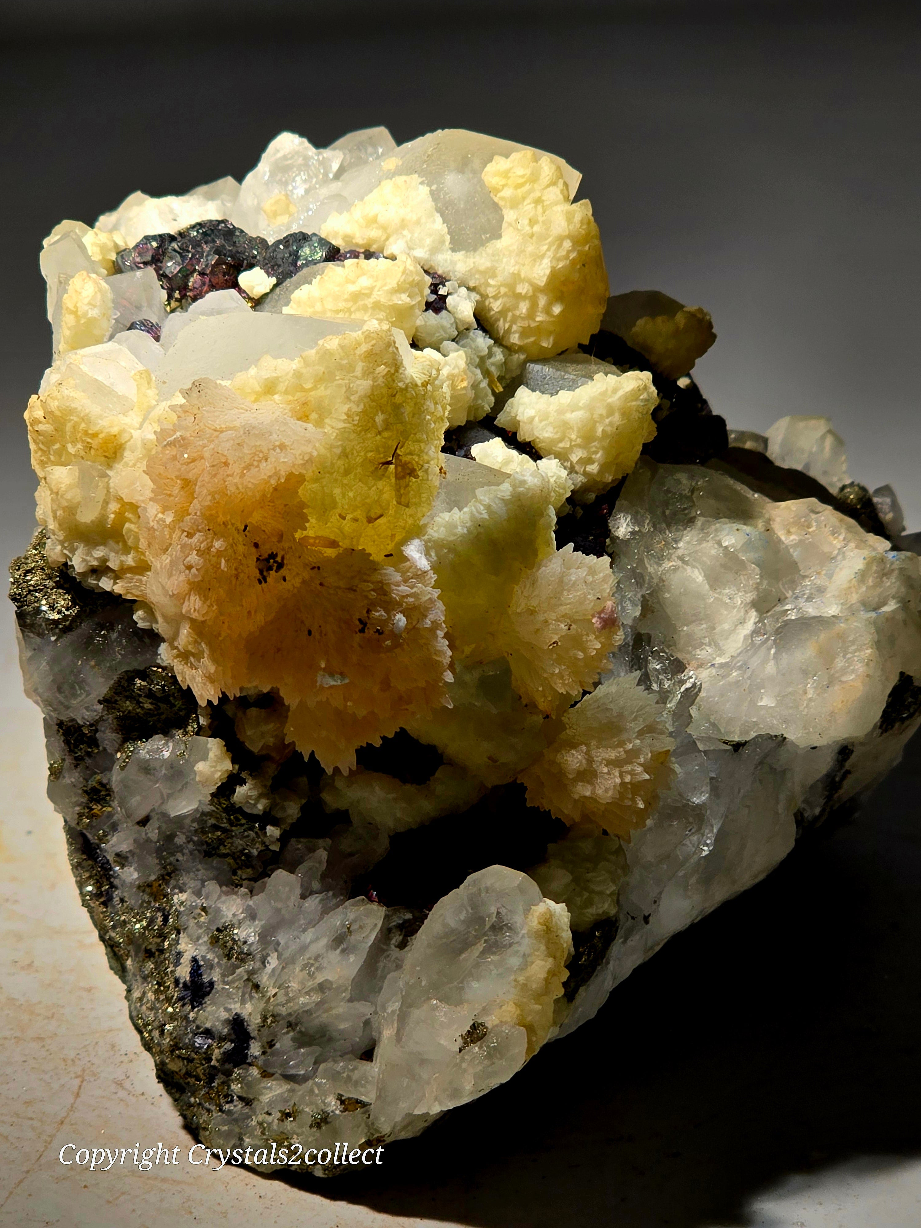 CHALCOPYRITE, SPHALERITE, PYRITE, QUARTZ, CALCITE (large cabinet)