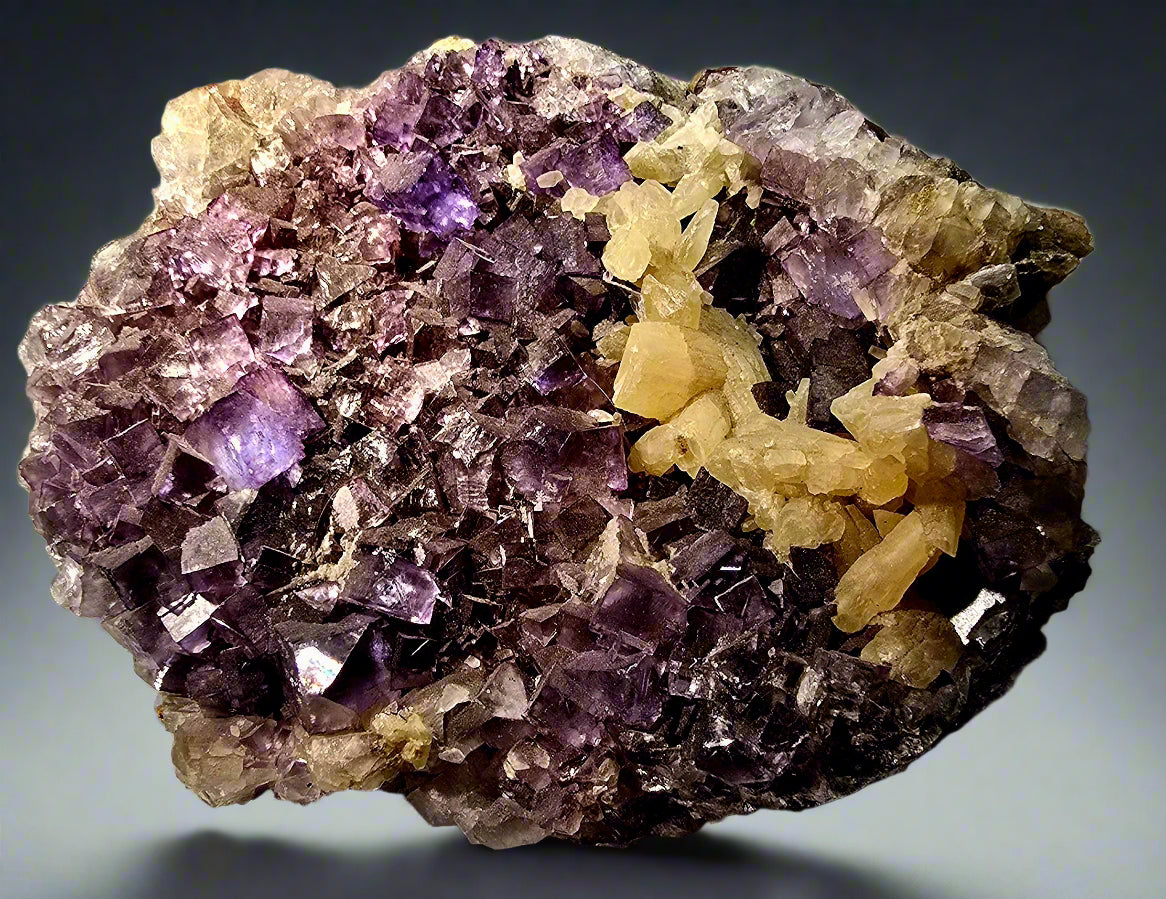 FLUORITE on CALCITE (large cabinet)
