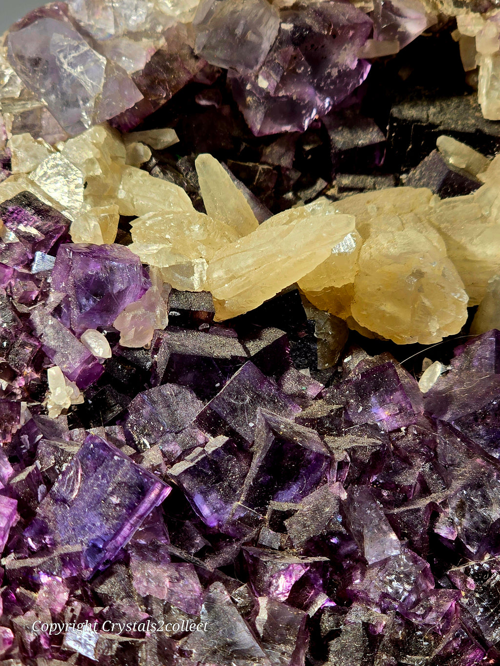 FLUORITE on CALCITE (large cabinet)