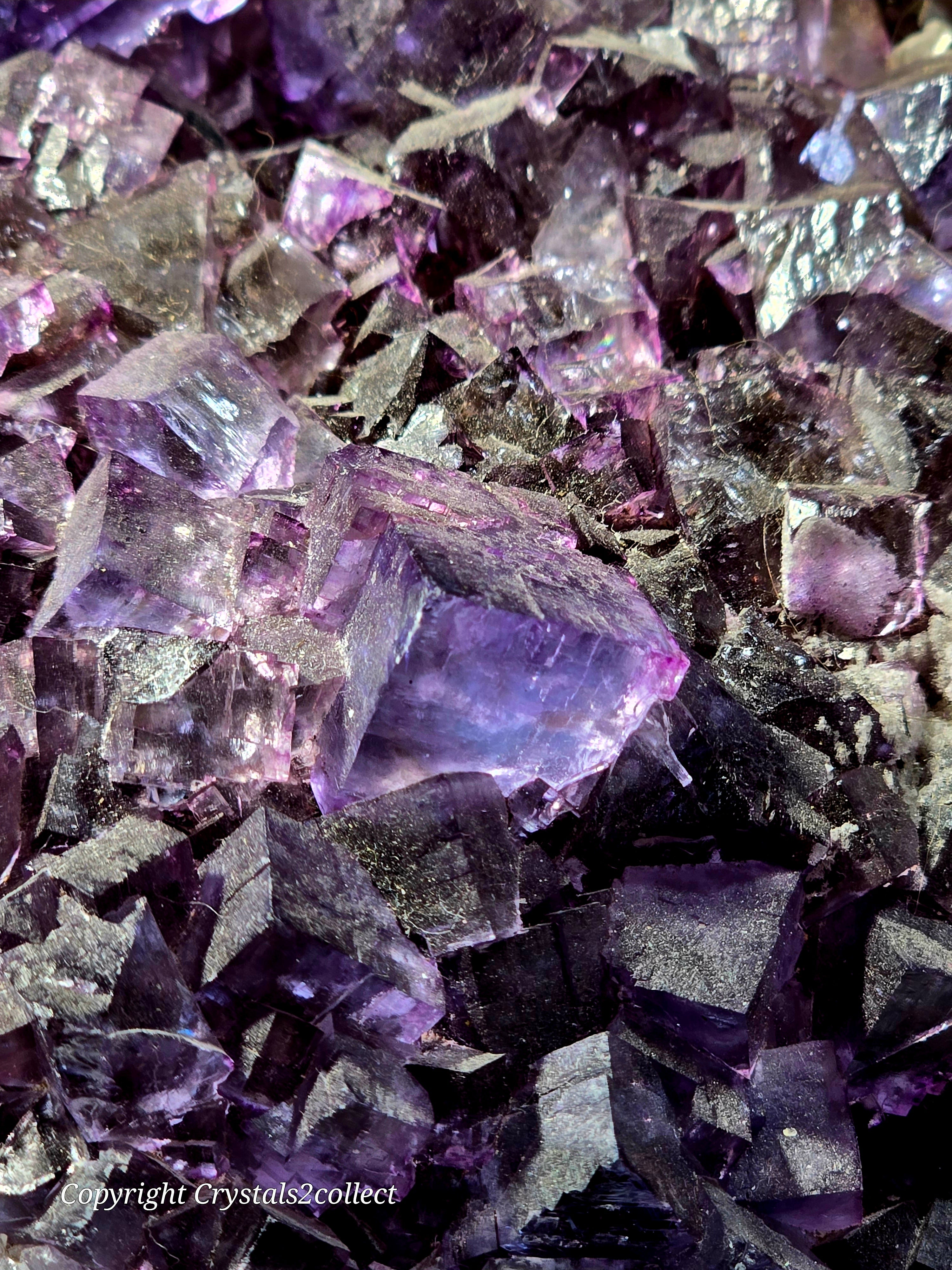 FLUORITE on CALCITE (large cabinet)