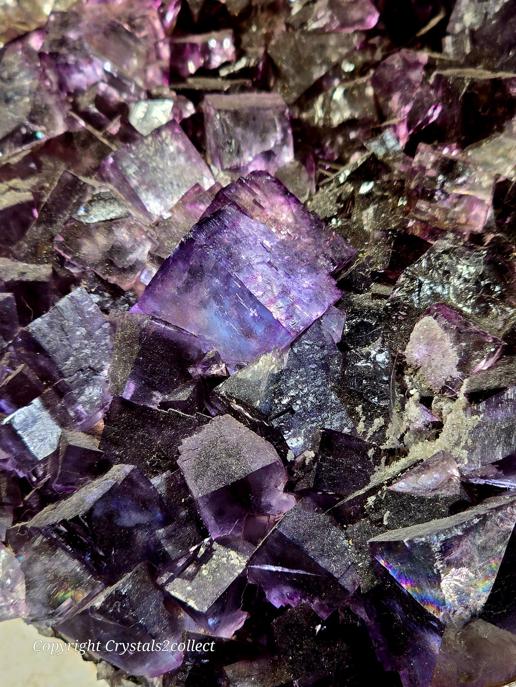 FLUORITE on CALCITE (large cabinet)
