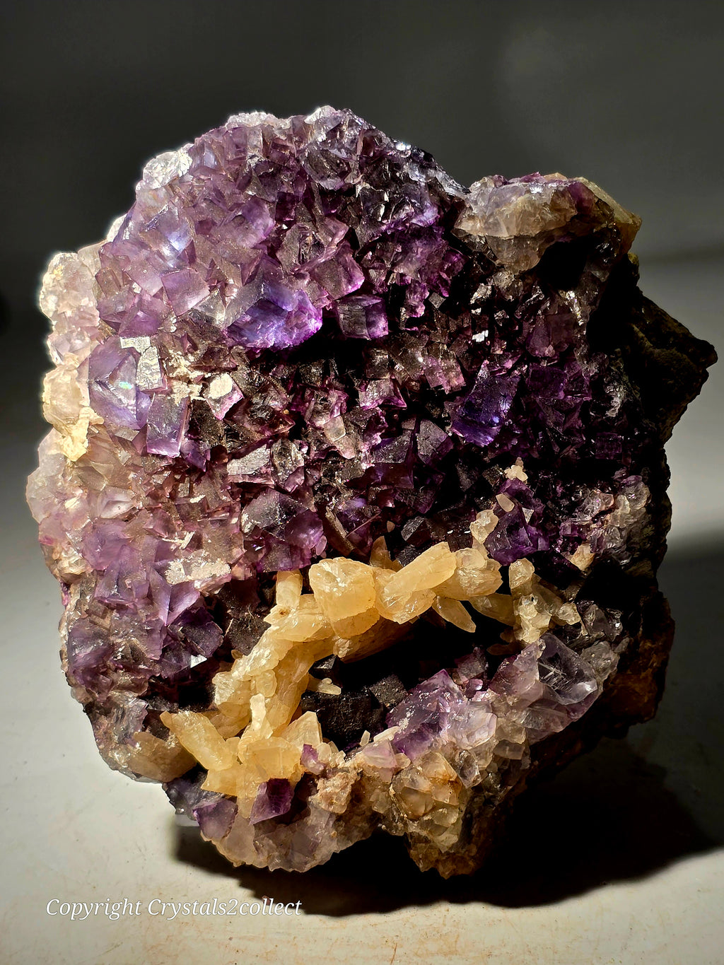 FLUORITE on CALCITE (large cabinet)