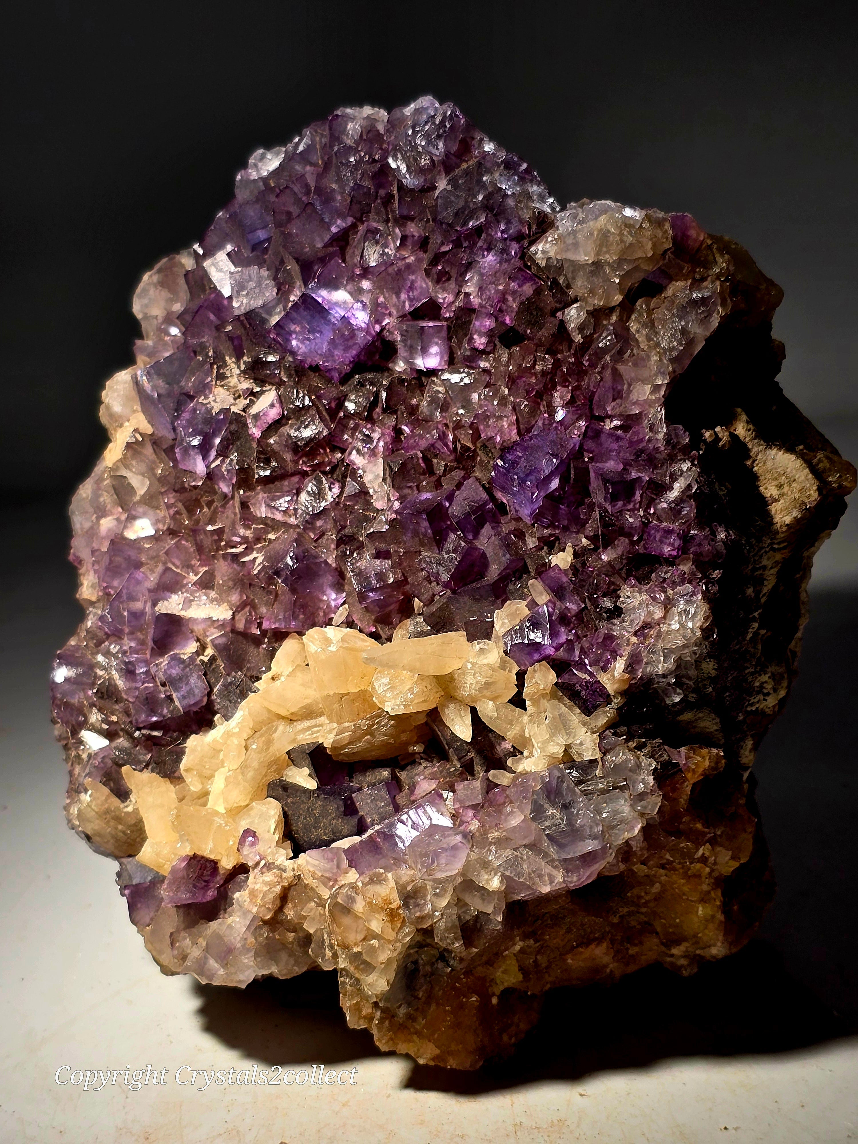 FLUORITE on CALCITE (large cabinet)