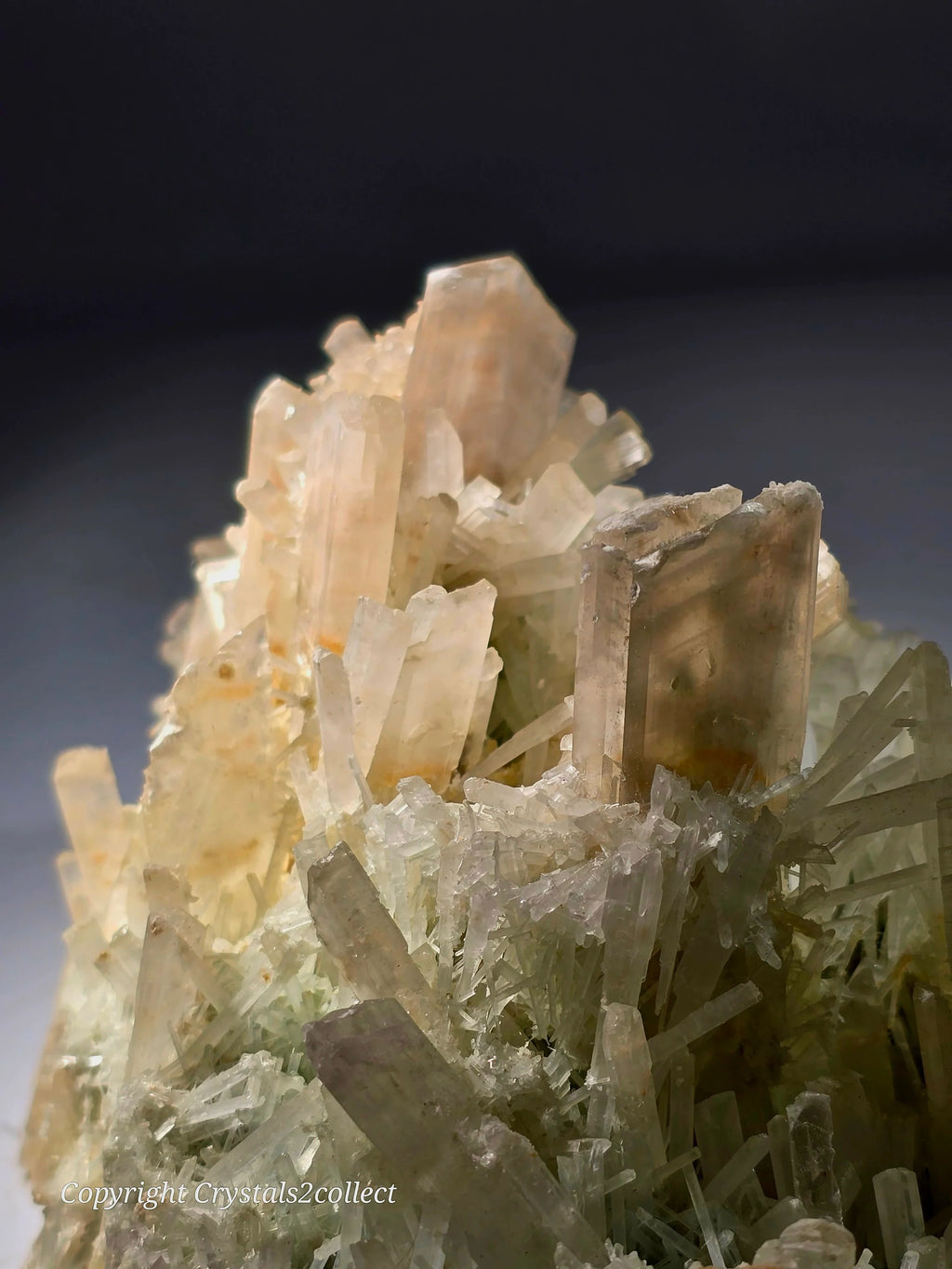Calcite crystal cluster with quartz, mineral specimen for collectors