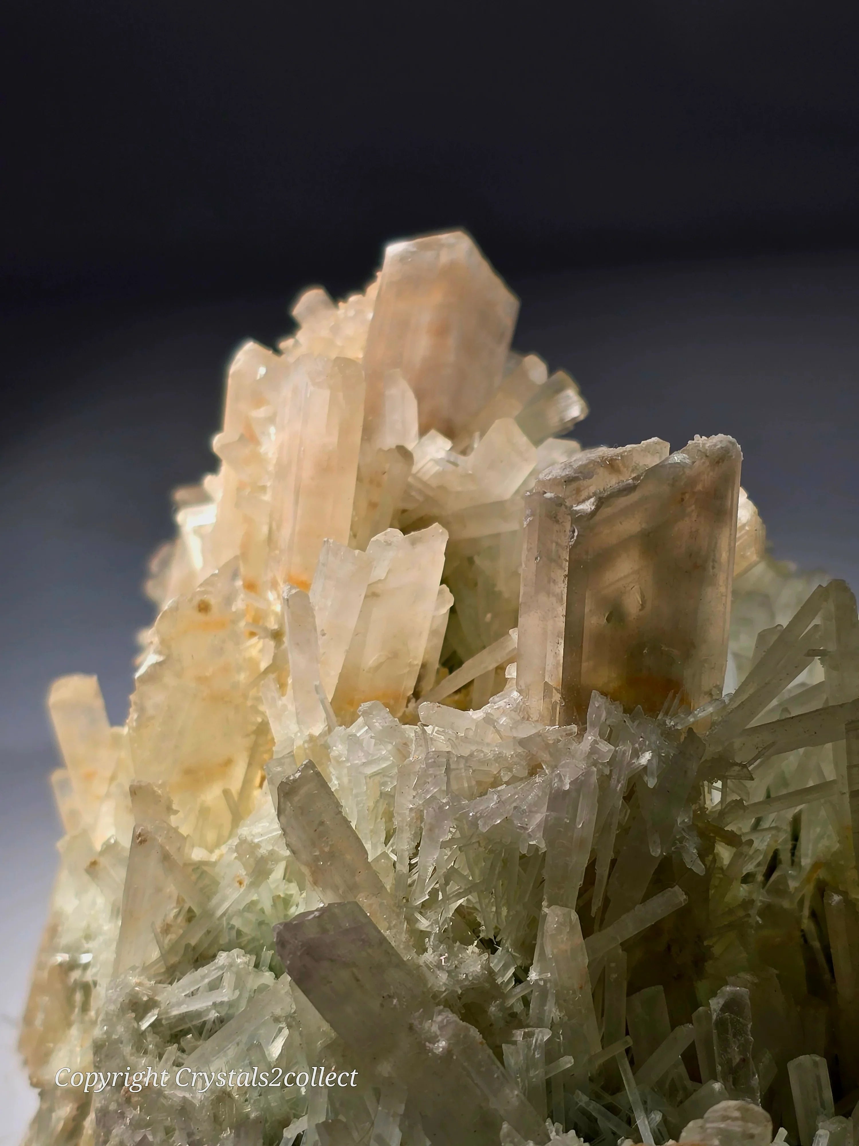 Calcite crystal cluster with quartz, mineral specimen for collectors