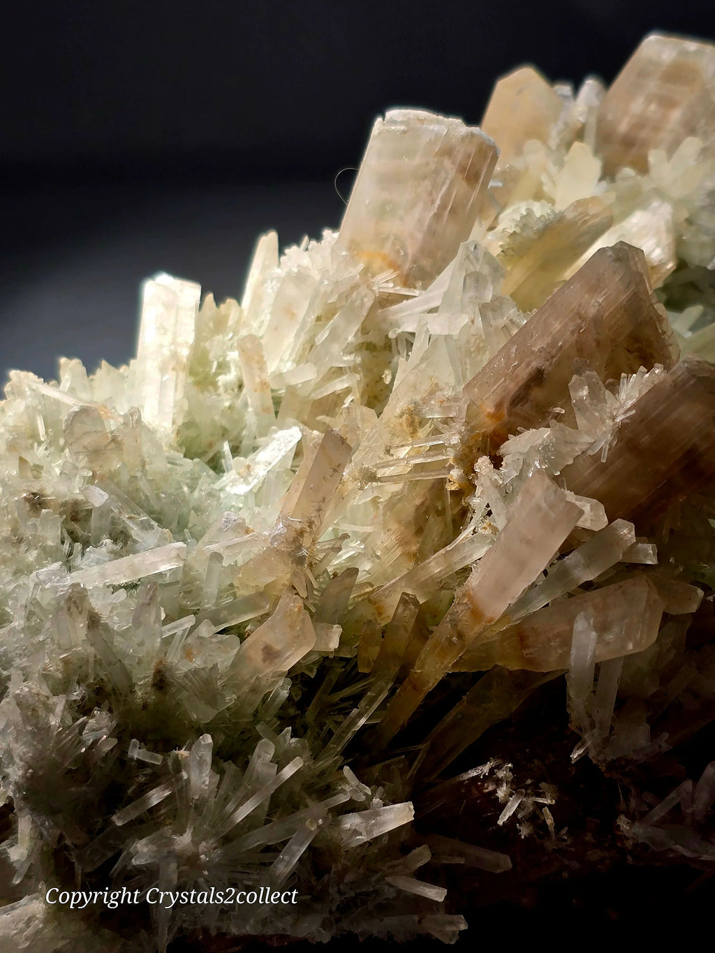 Calcite crystals with quartz, mineral specimen from classic locality, collector-grade crystal cluster