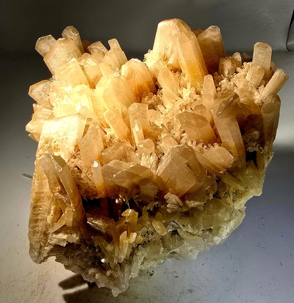 Heulandite crystal cluster from India, golden translucent mineral specimen for collectors