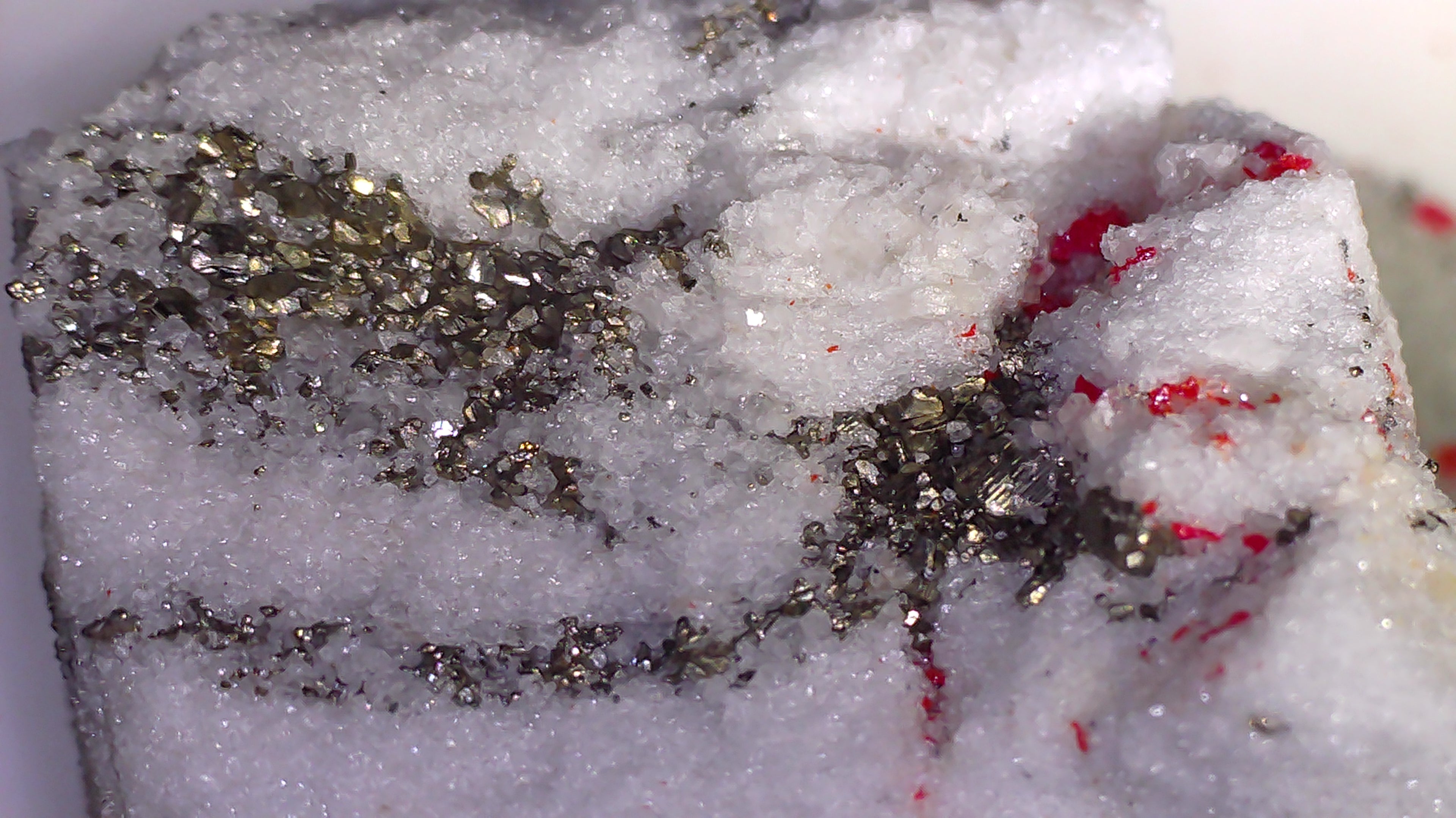 BAUMHAUERITE, SARTORITE AND REALGAR (MINIATURE, EXTREMELY RARE)