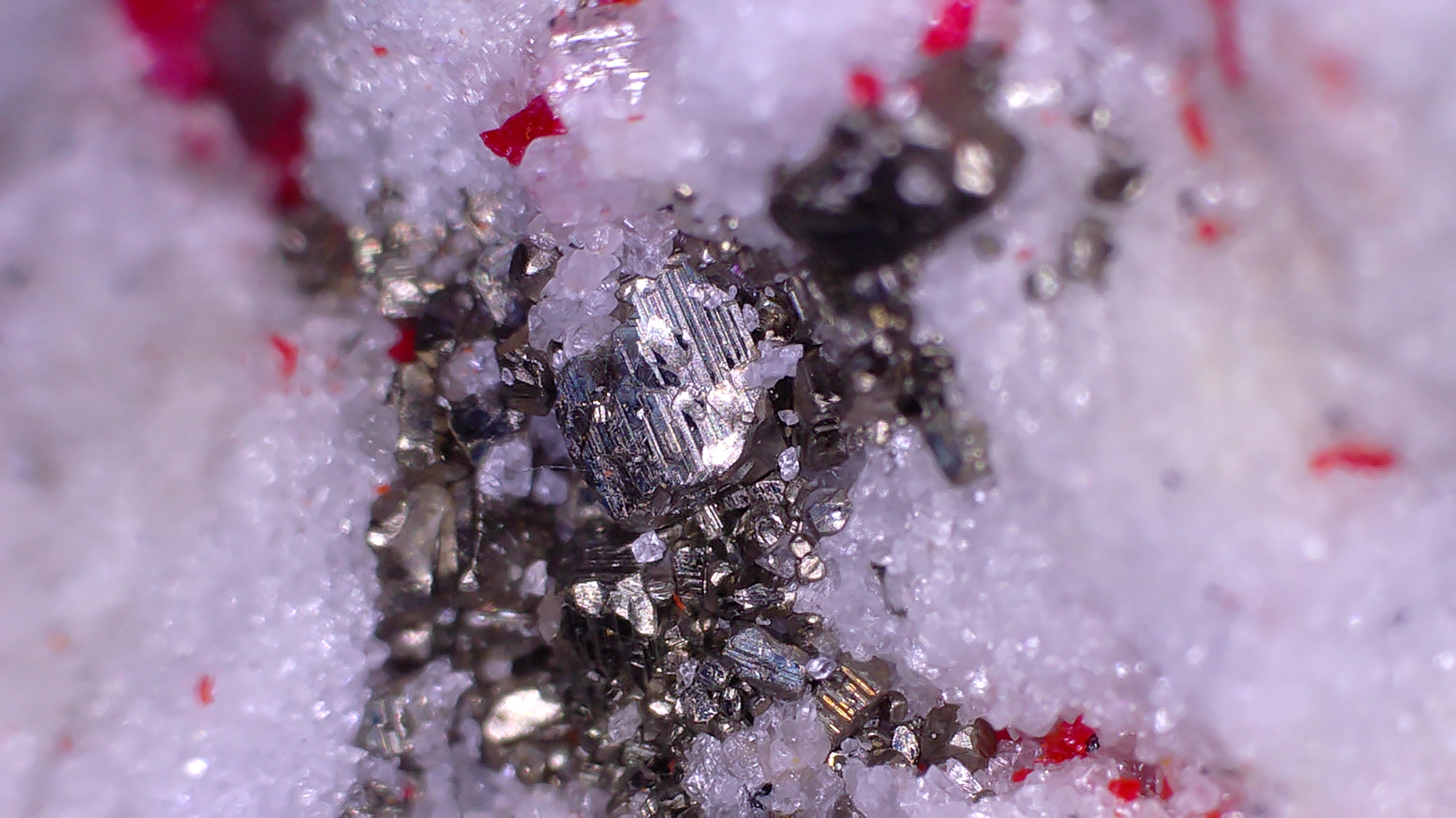 BAUMHAUERITE, SARTORITE AND REALGAR (MINIATURE, EXTREMELY RARE)