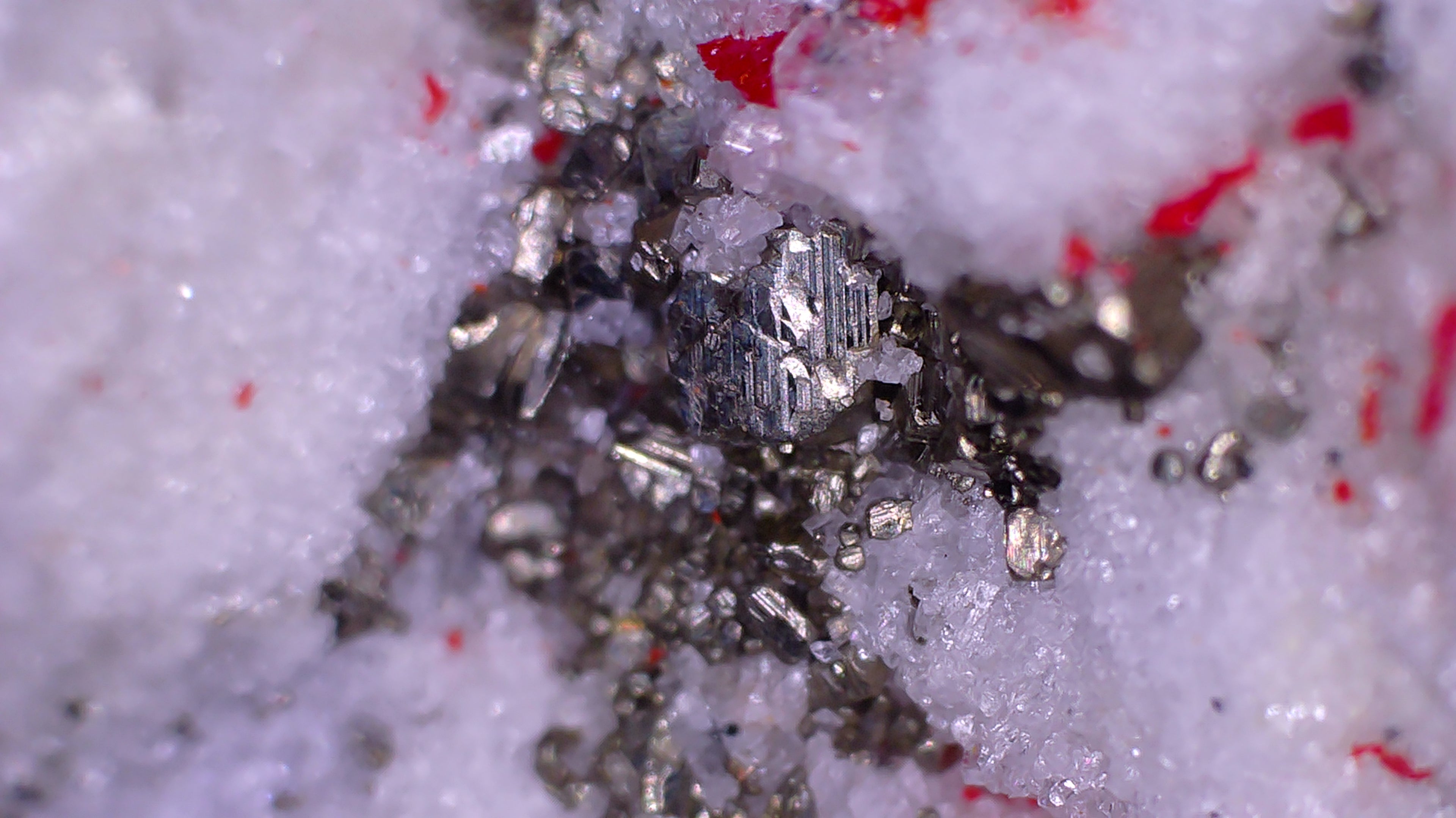 BAUMHAUERITE, SARTORITE AND REALGAR (MINIATURE, EXTREMELY RARE)