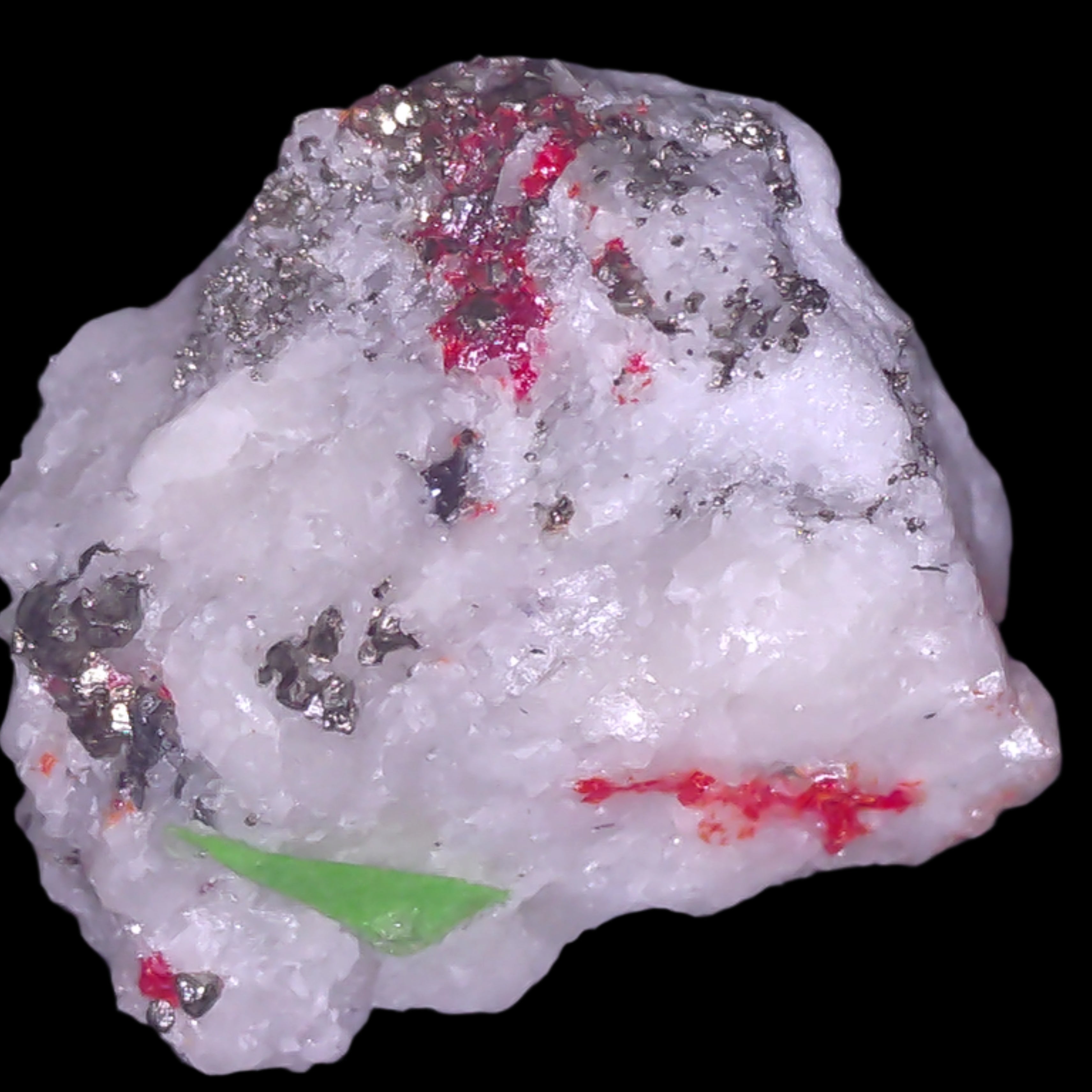 SMITHITE (REDDISH), DUFRENOYSITE (BLACK), REALGAR (micro, miniature)