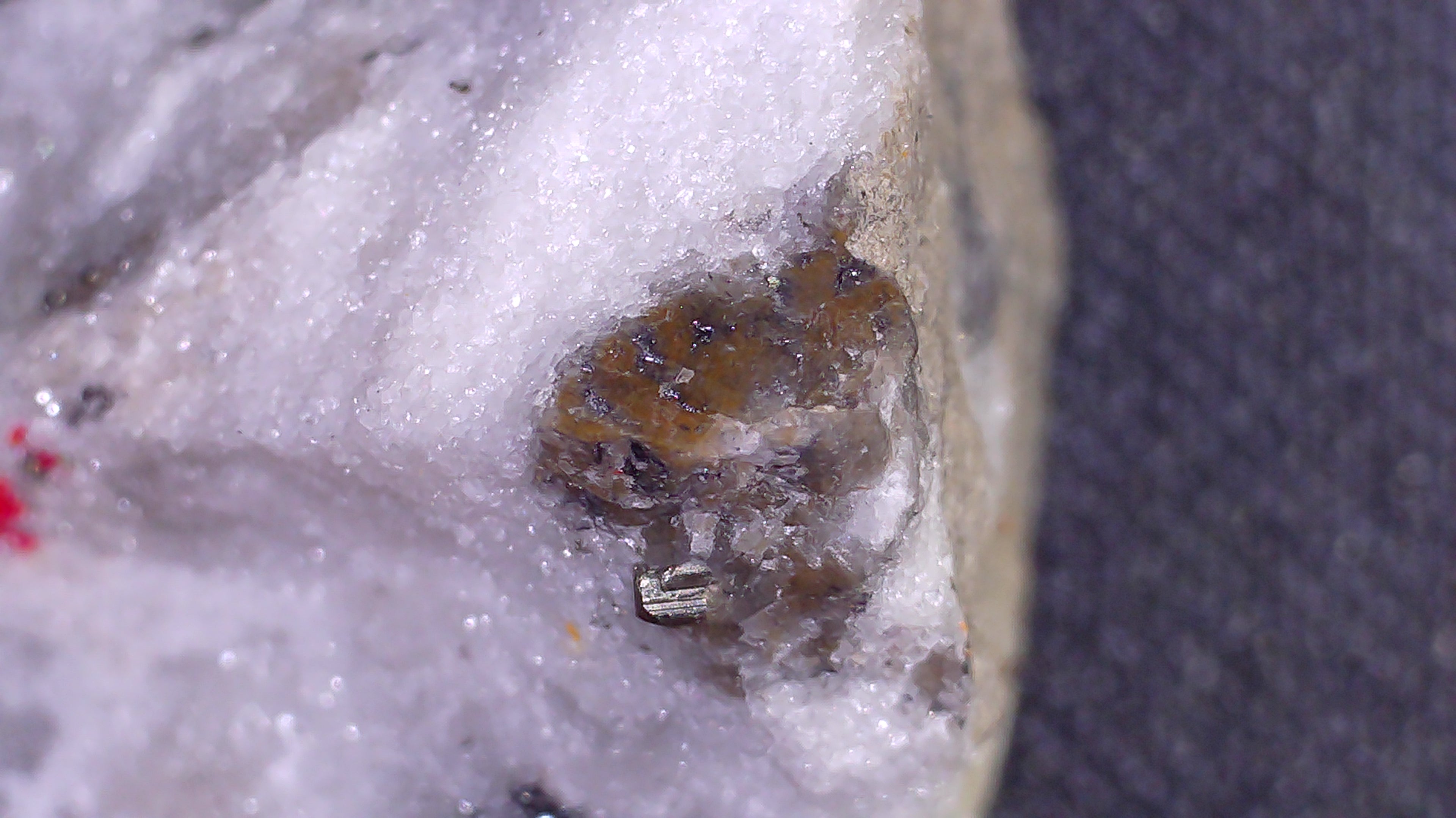 RATHITE, DUFRENOYSITE, REALGAR  (miniature)