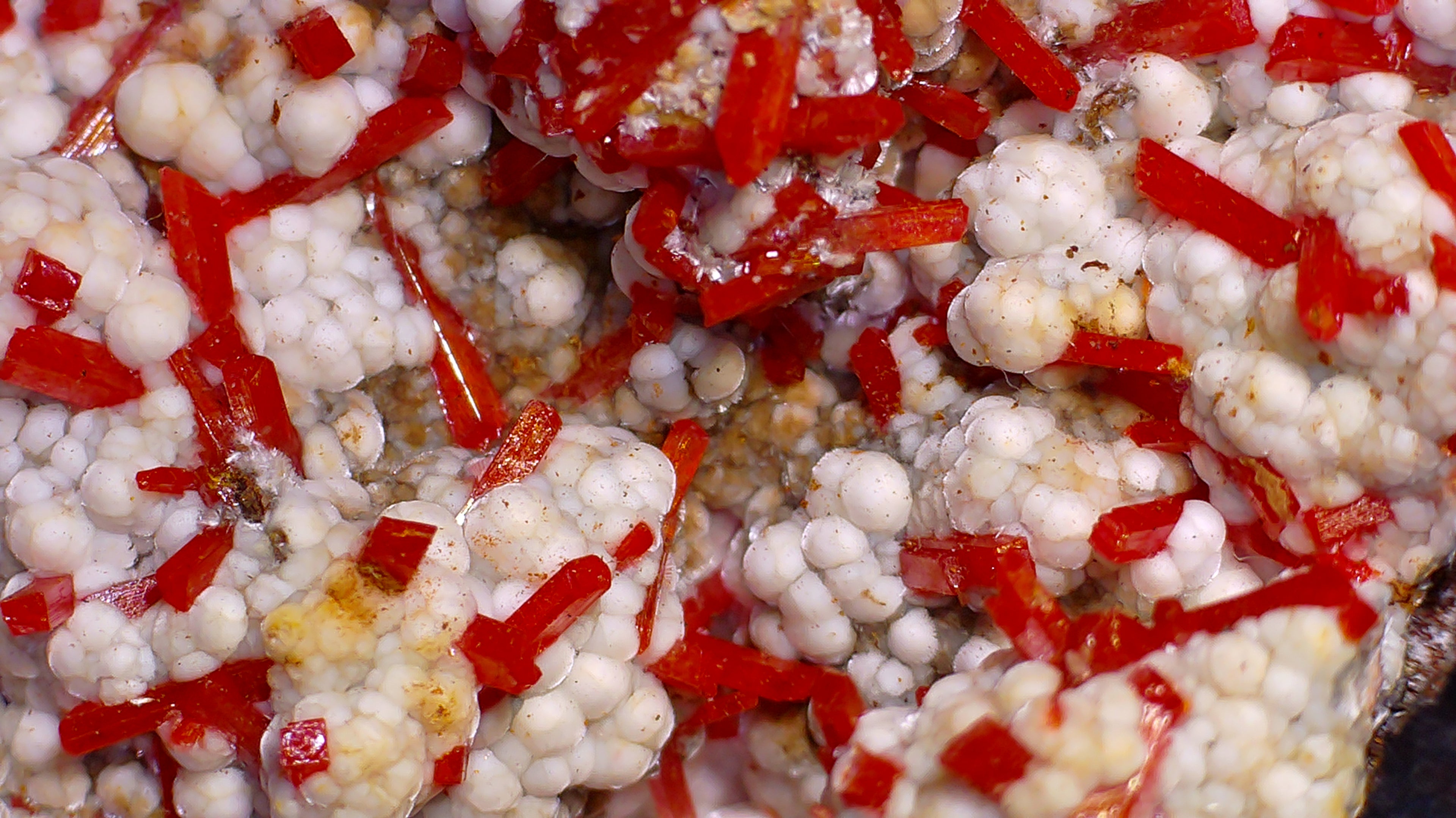CROCOITE with DUNDASITE (miniature)