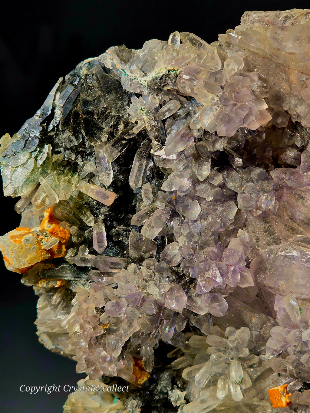 AMETHYST, CALCITE, QUARTZ, COPPER MINERALS (cabinet)