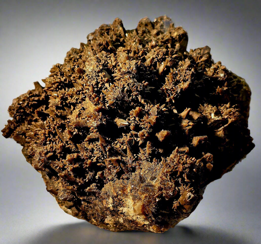 CALCITE - very fine needles BROWN  (large cabinet)