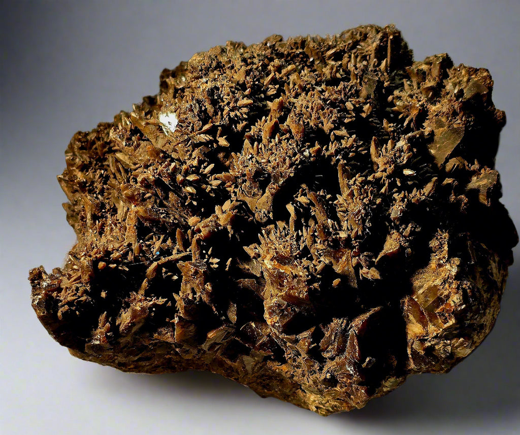 CALCITE - very fine needles BROWN  (large cabinet)