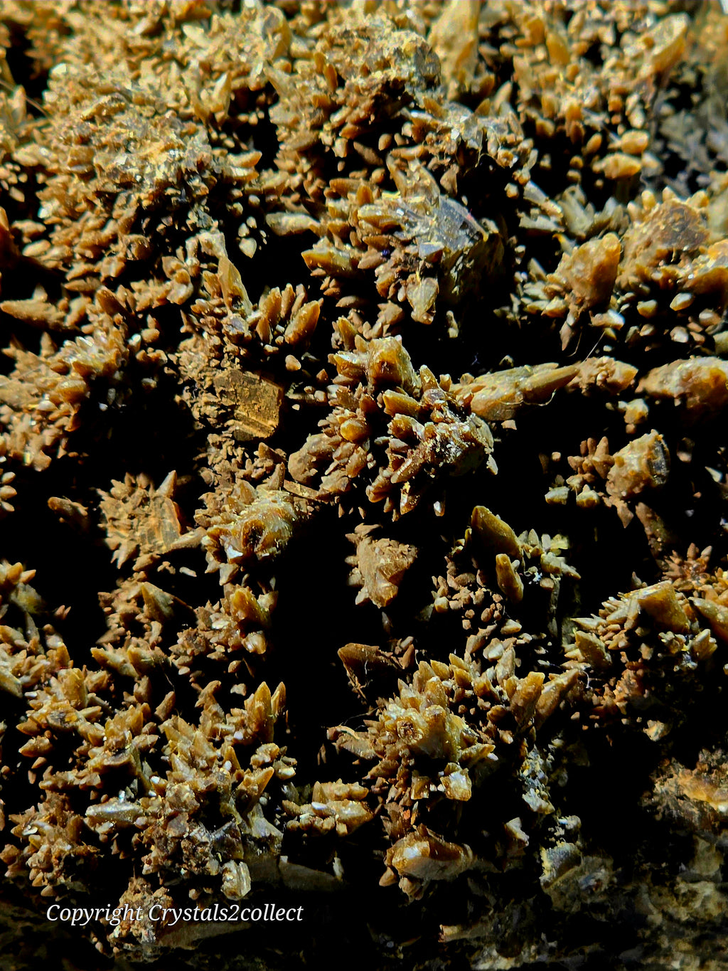 CALCITE - very fine needles BROWN  (large cabinet)