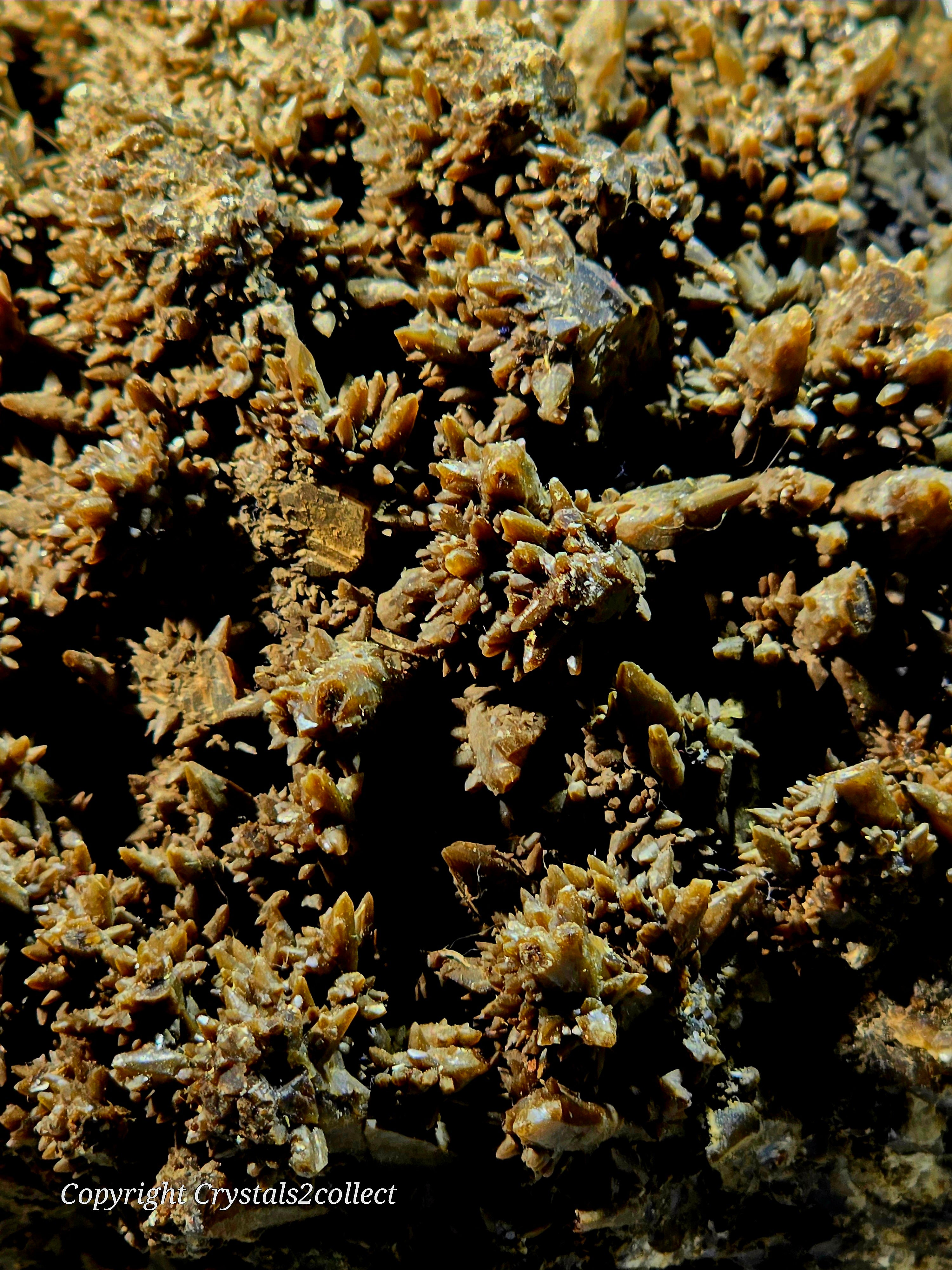 CALCITE - very fine needles BROWN  (large cabinet)