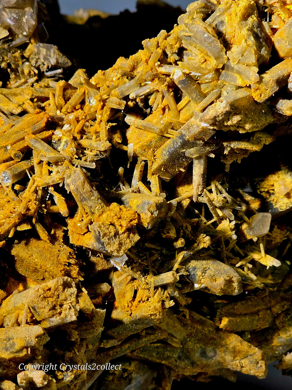Barite crystals with yellow matrix, mineral specimen for collectors