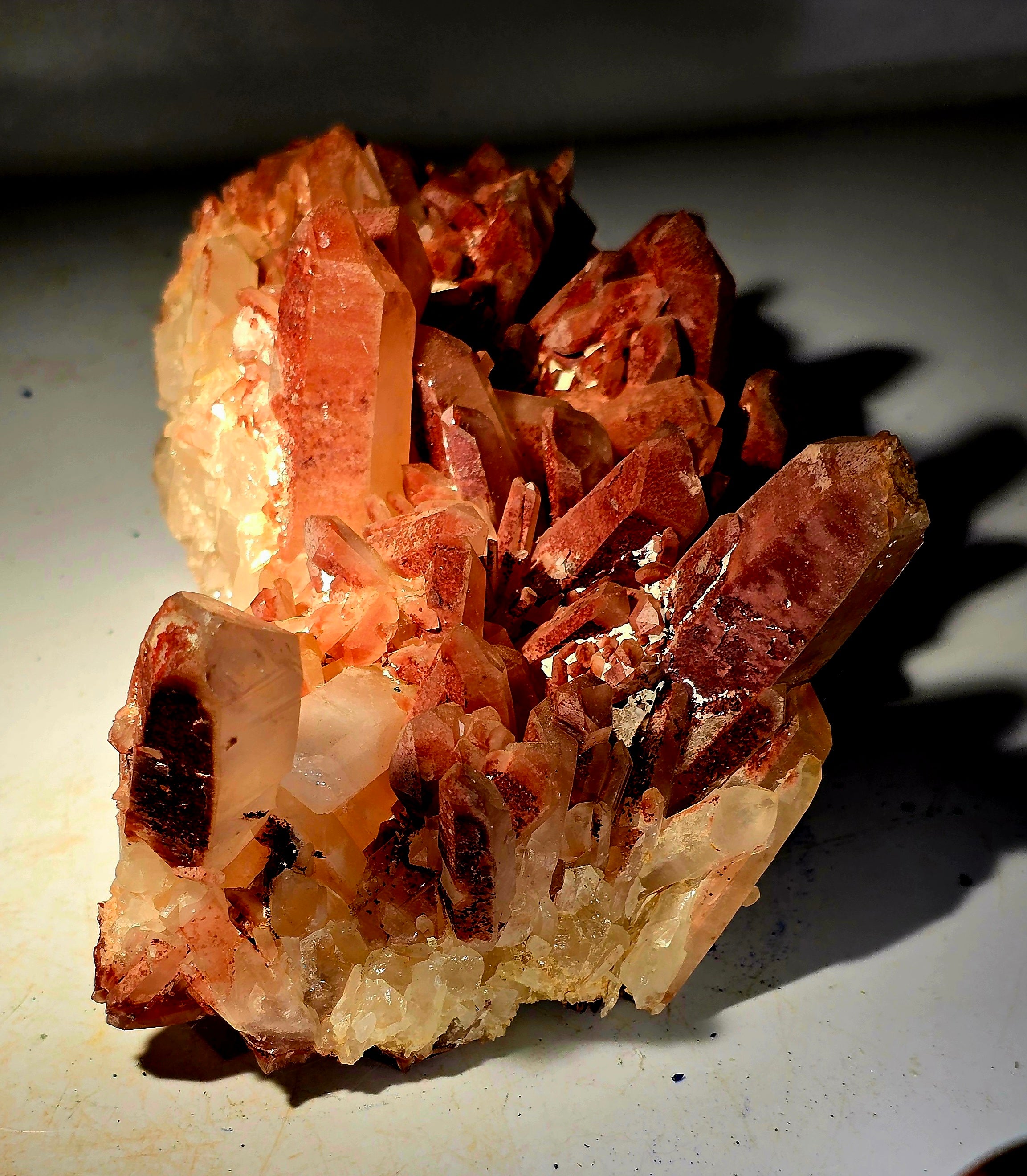 QUARTZ CLUSTER WITH HEMATITE (large cabinet)