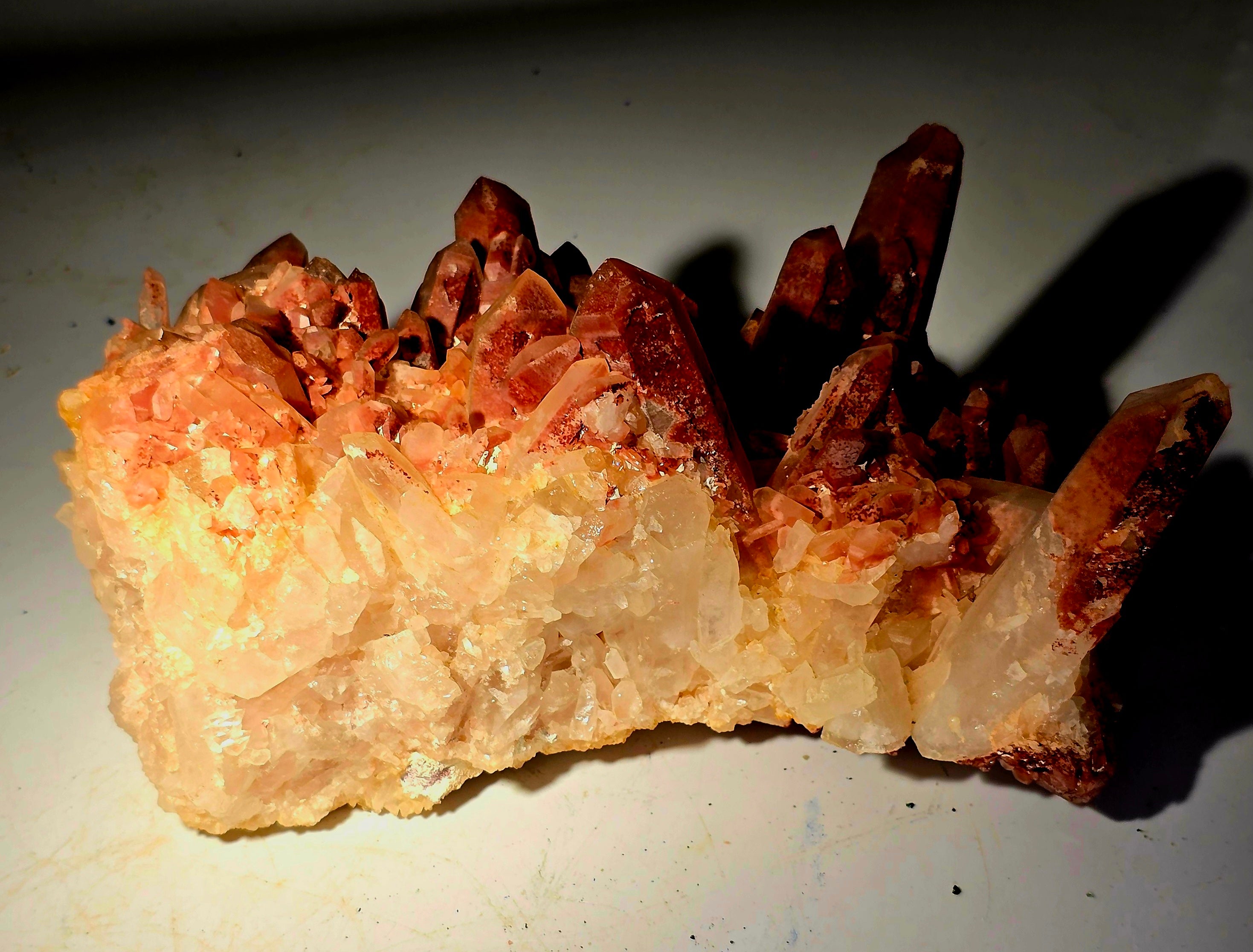 QUARTZ CLUSTER WITH HEMATITE (large cabinet)