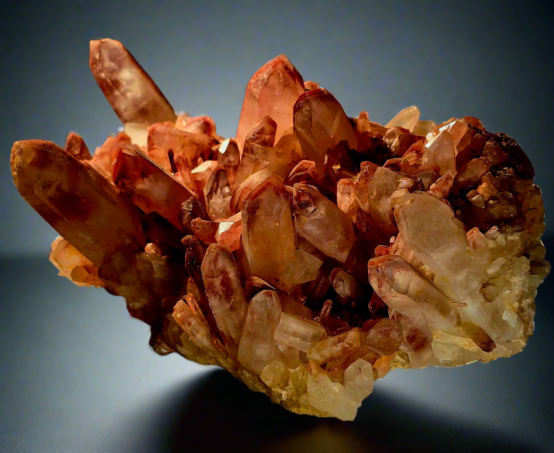 QUARTZ CLUSTER WITH HEMATITE (large cabinet)