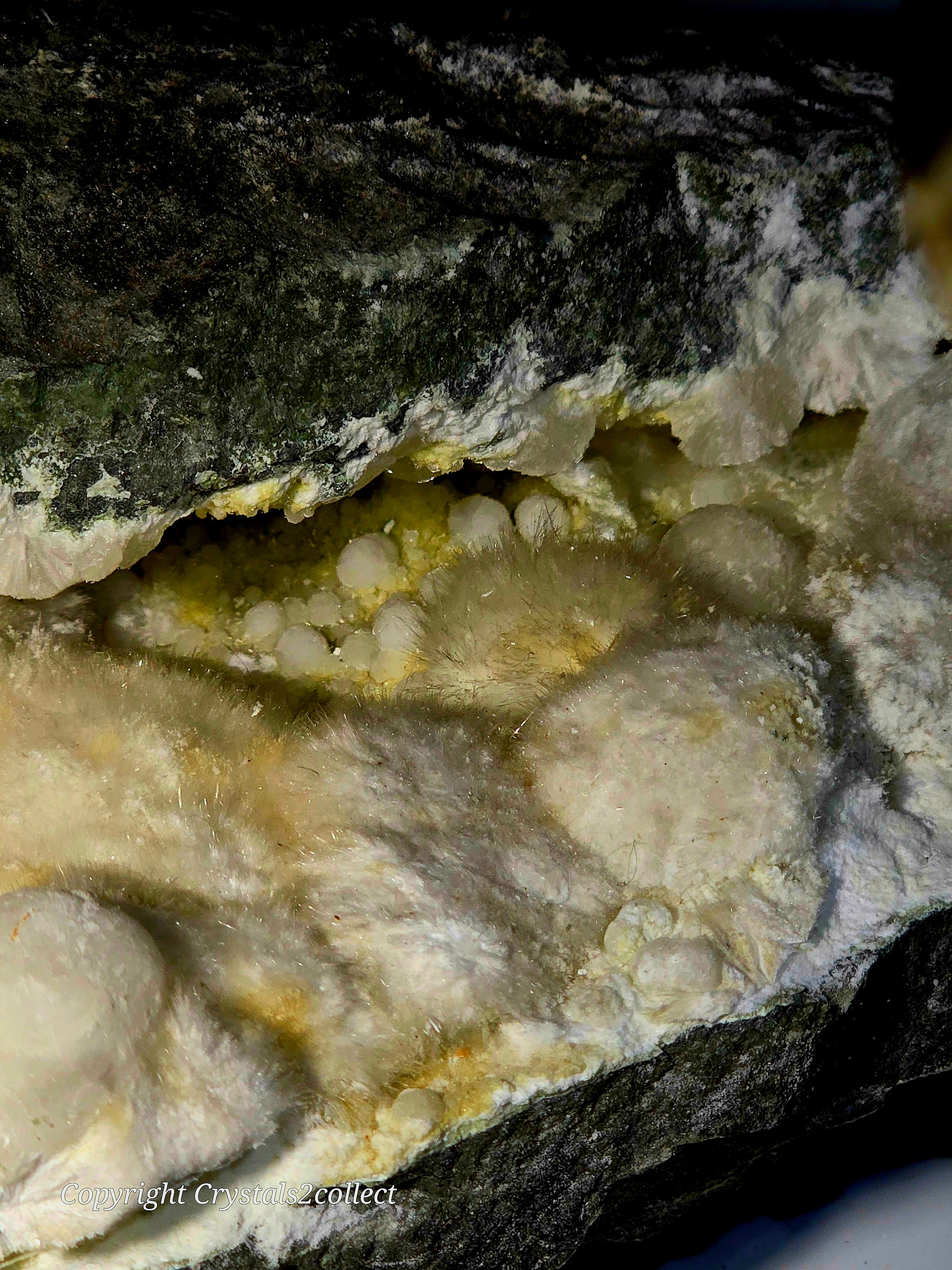 OKENITE, ARAGONITE GEODE (very large cabinet)