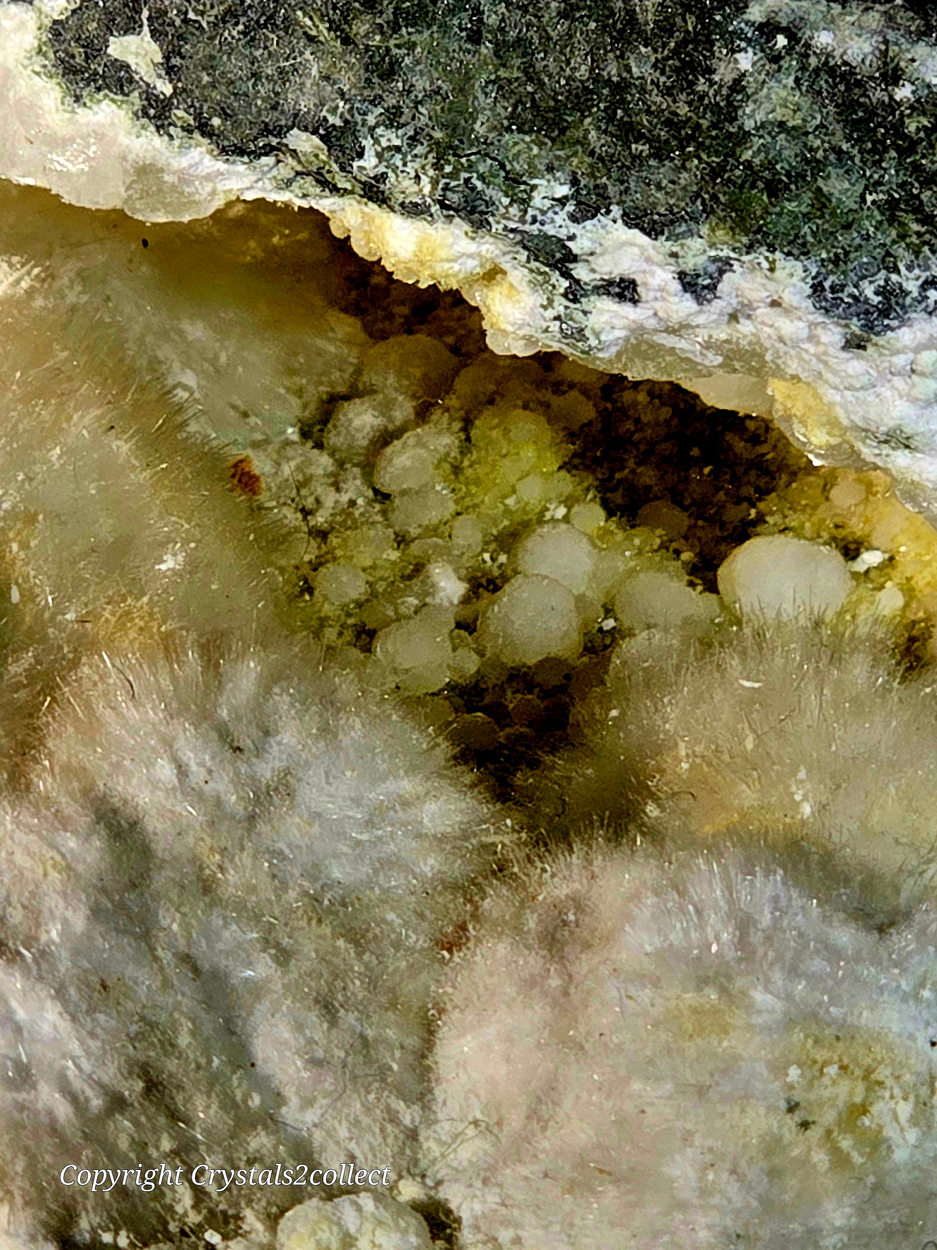 OKENITE, ARAGONITE GEODE (very large cabinet)