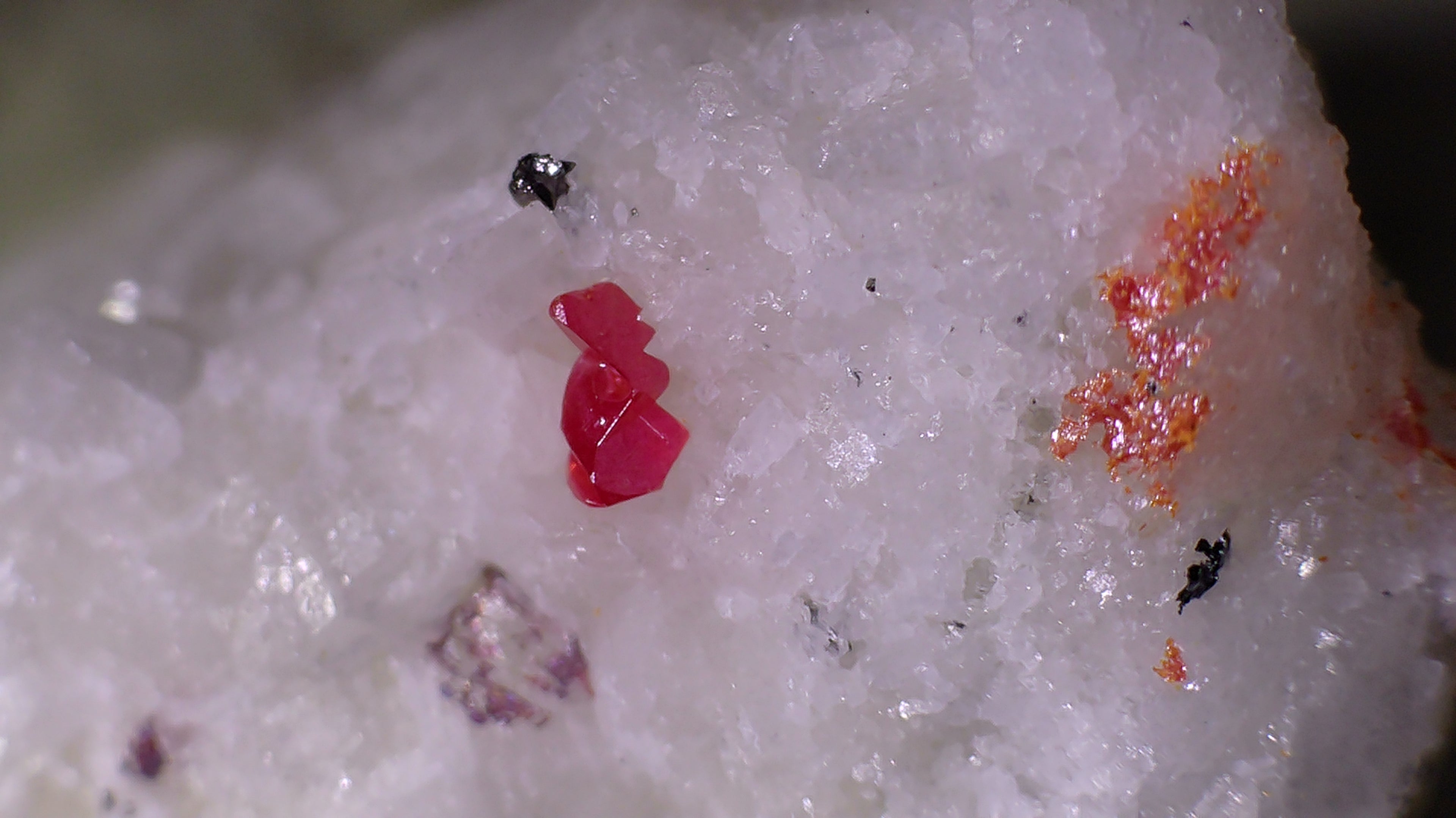 SMITHITE, DUFRENOYSITE, REALGAR, HUTCHENSONITE (micro, miniature)