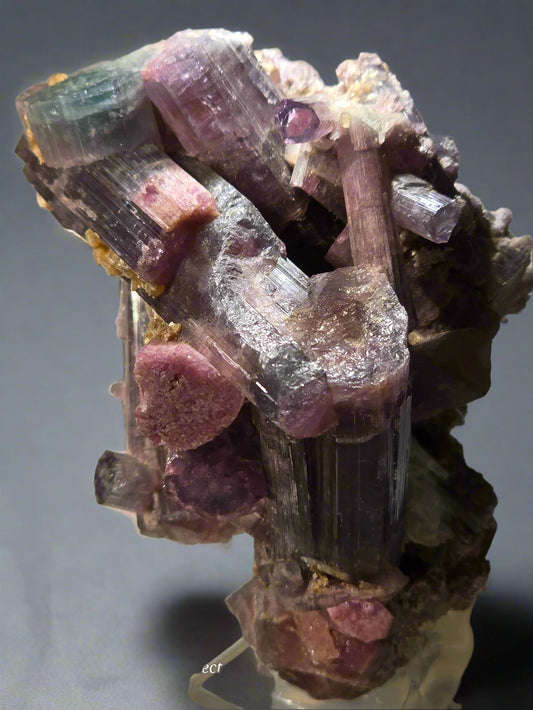 TOURMALINE with MUSCOVITE (bi color) (small cabinet)