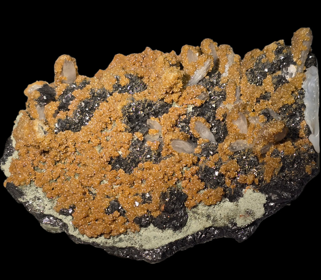 MIMETITE (2 different exhibits) (cabinet), SPHALERITE on GALENA (cabinet)
