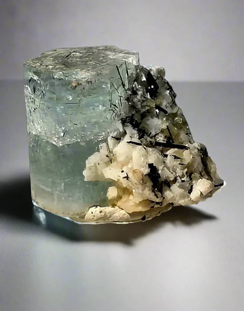 Fluorite with black tourmaline, classic mineral specimen from classic locality