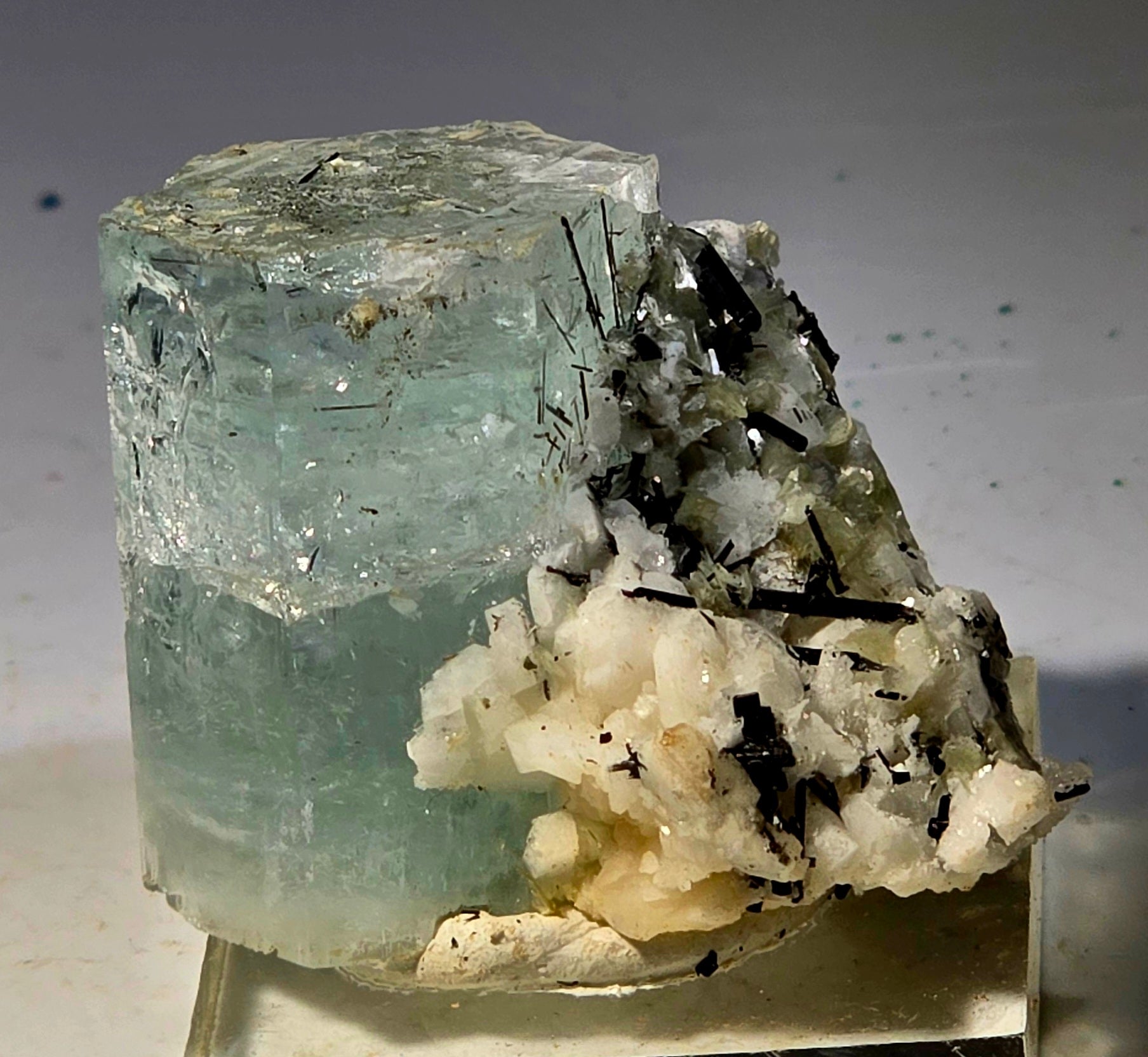 BERYL var AQUAMARIN with SCHORL needles (miniature)