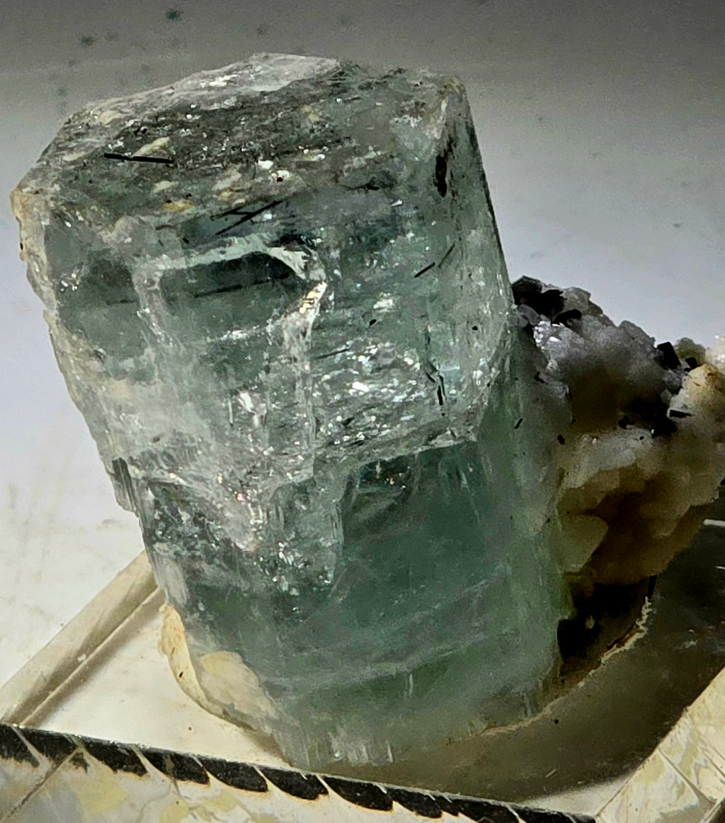 BERYL var AQUAMARIN with SCHORL needles (miniature)