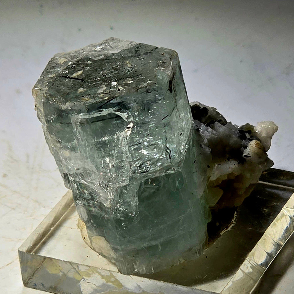 BERYL var AQUAMARIN with SCHORL needles (miniature)