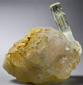AQUAMARINE (BERYL) ON QUARTZ, Minas Gerais, BRAZIL (miniature)