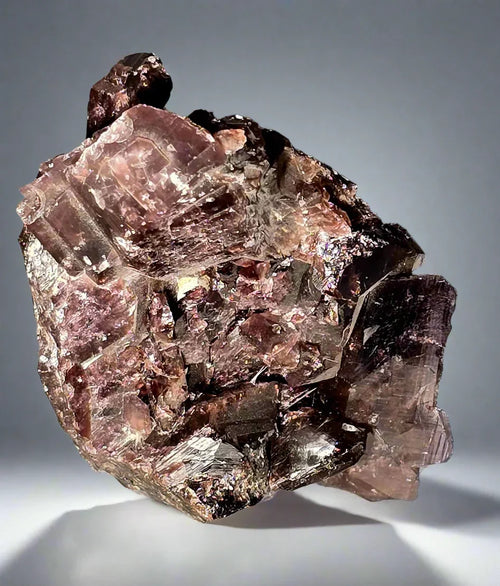Fluorite crystal specimen with purple and clear cubic formations, natural mineral collectible