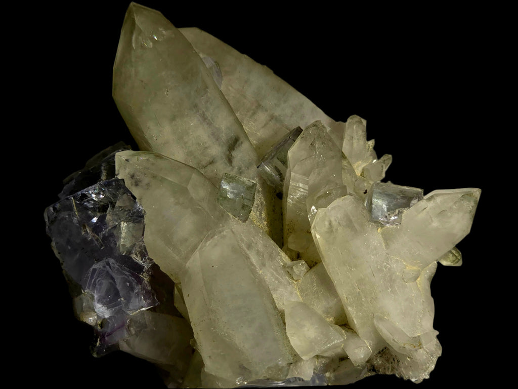 FLUORITE (BLUE & PURPLE) on QUARTZ (small cabinet)