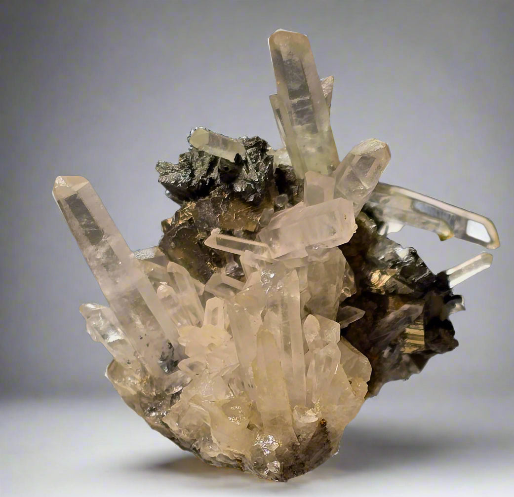 CHALCOPYRITE with QUARTZ  (small cabinet)