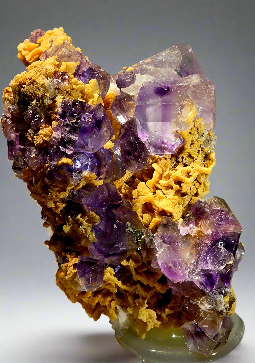 FLUORITE on PINK DOLOMITE (small cabinet)