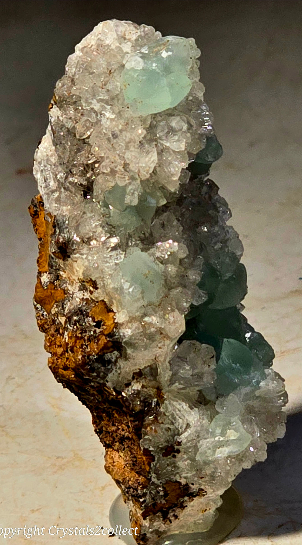 SMITHSONITE on HEMIMORPHITE (miniature)