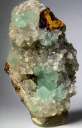 SMITHSONITE sur HEMIMORPHITE, SANTA EULALIA, MEXIQUE, (miniature)